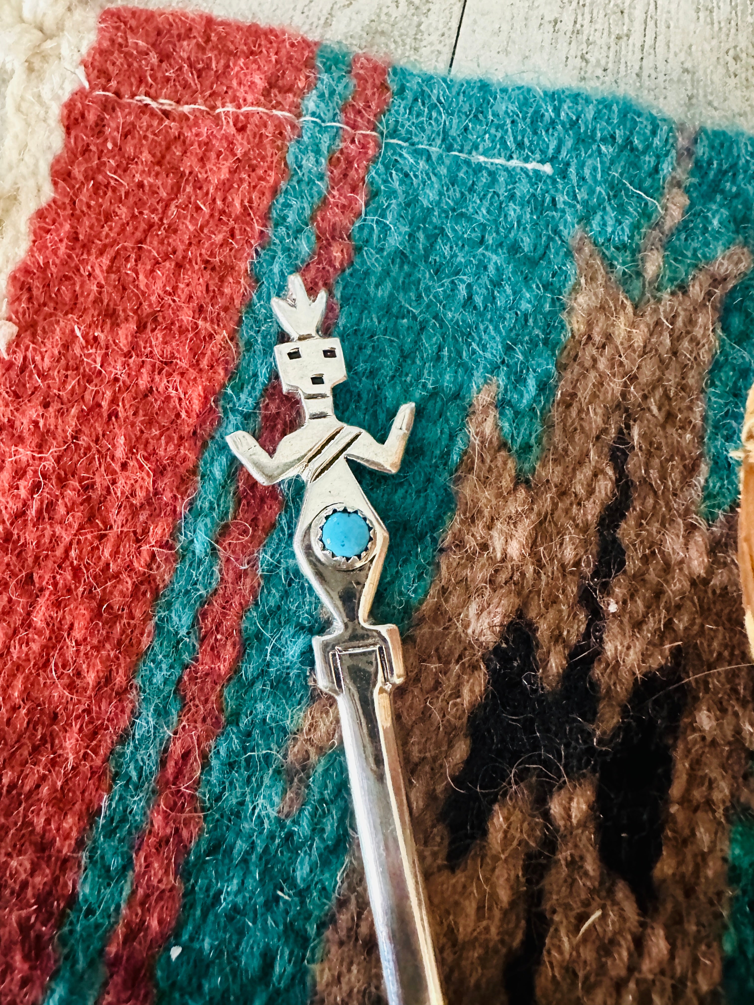 Navajo Turquoise & Sterling Silver Kachina Letter Opener