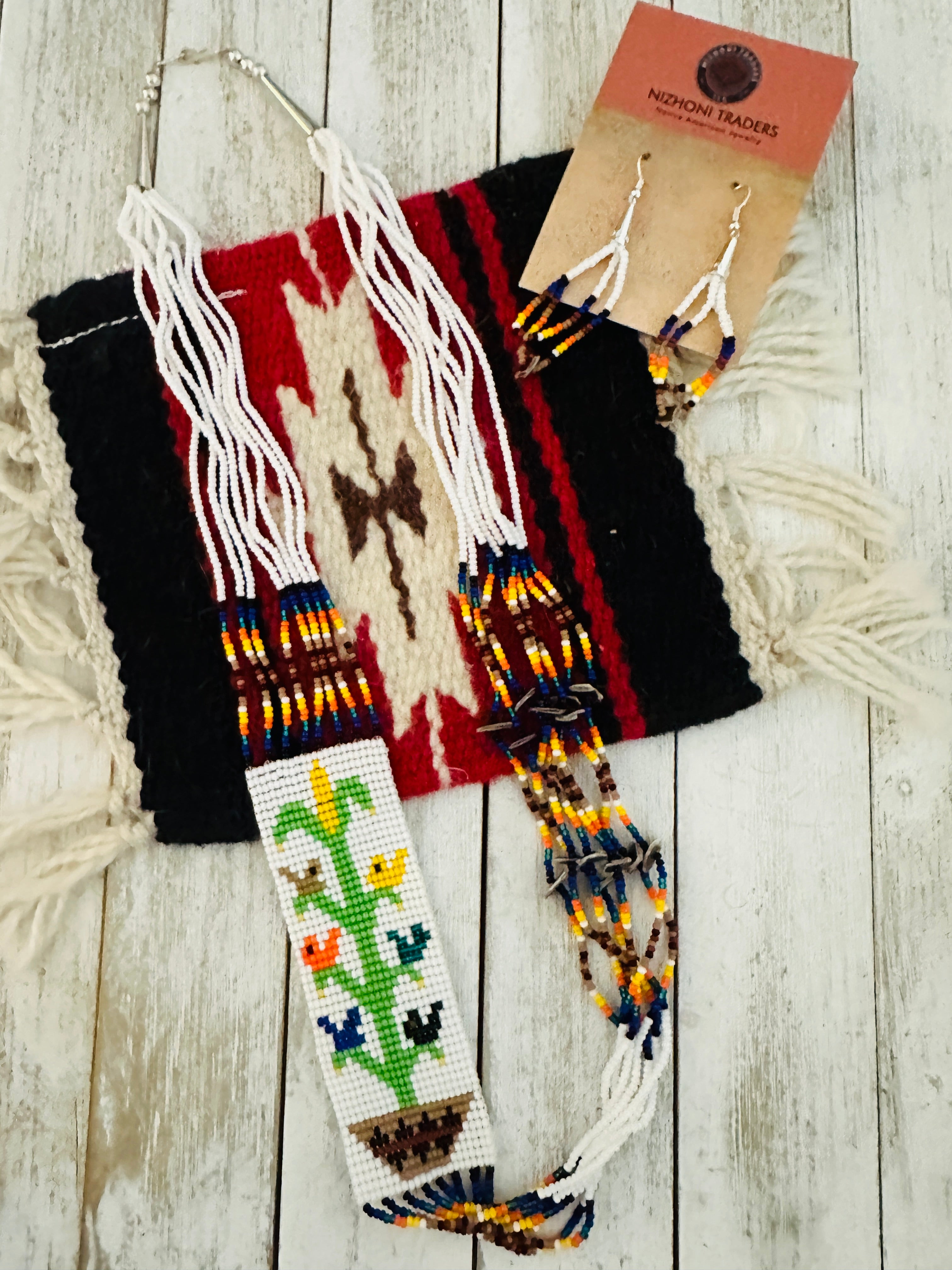 Navajo Multicolor Beaded Necklace Set