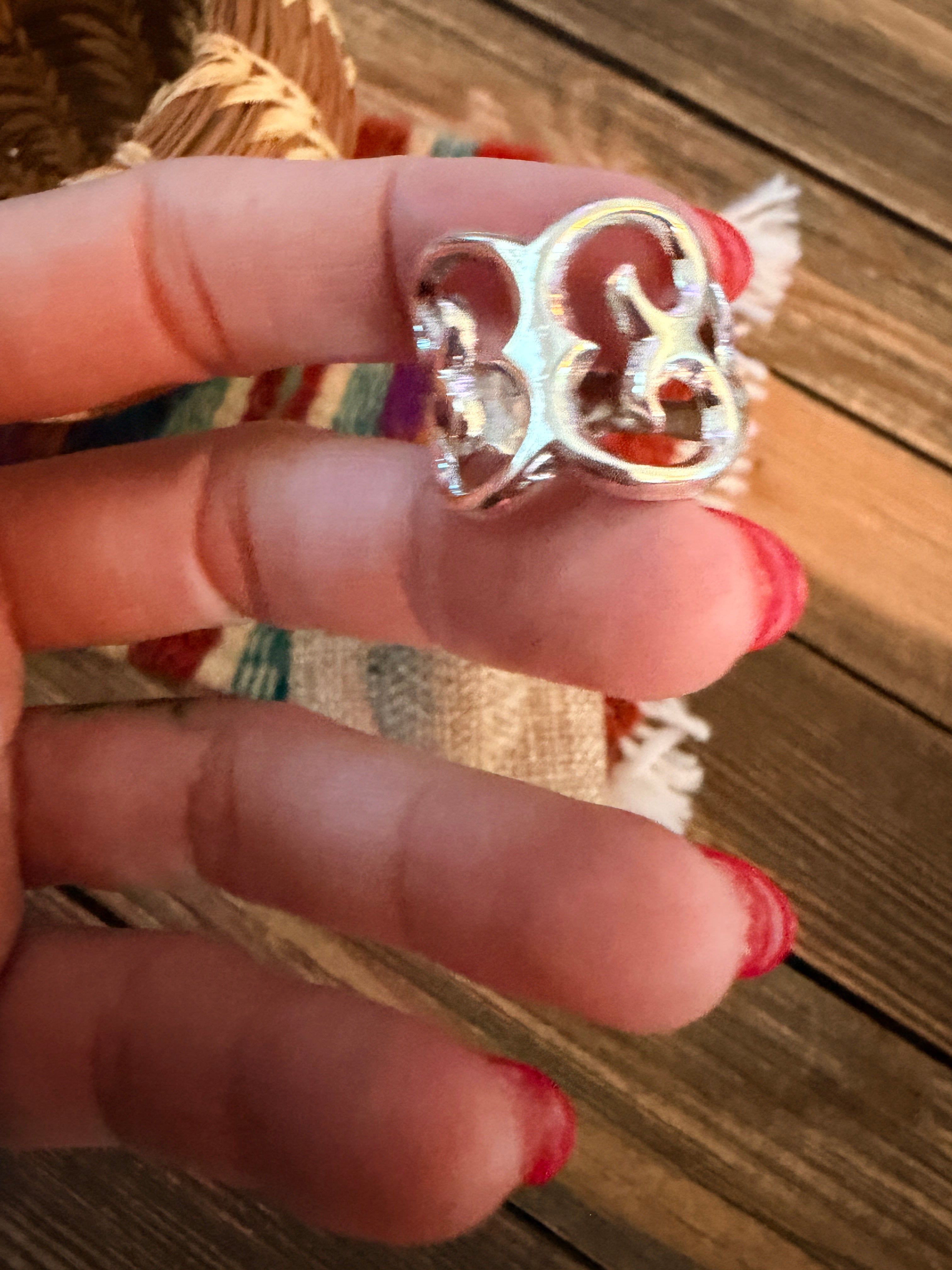 Handcrafted Sterling Silver Band Ring Size 8 by Francis L. Begay