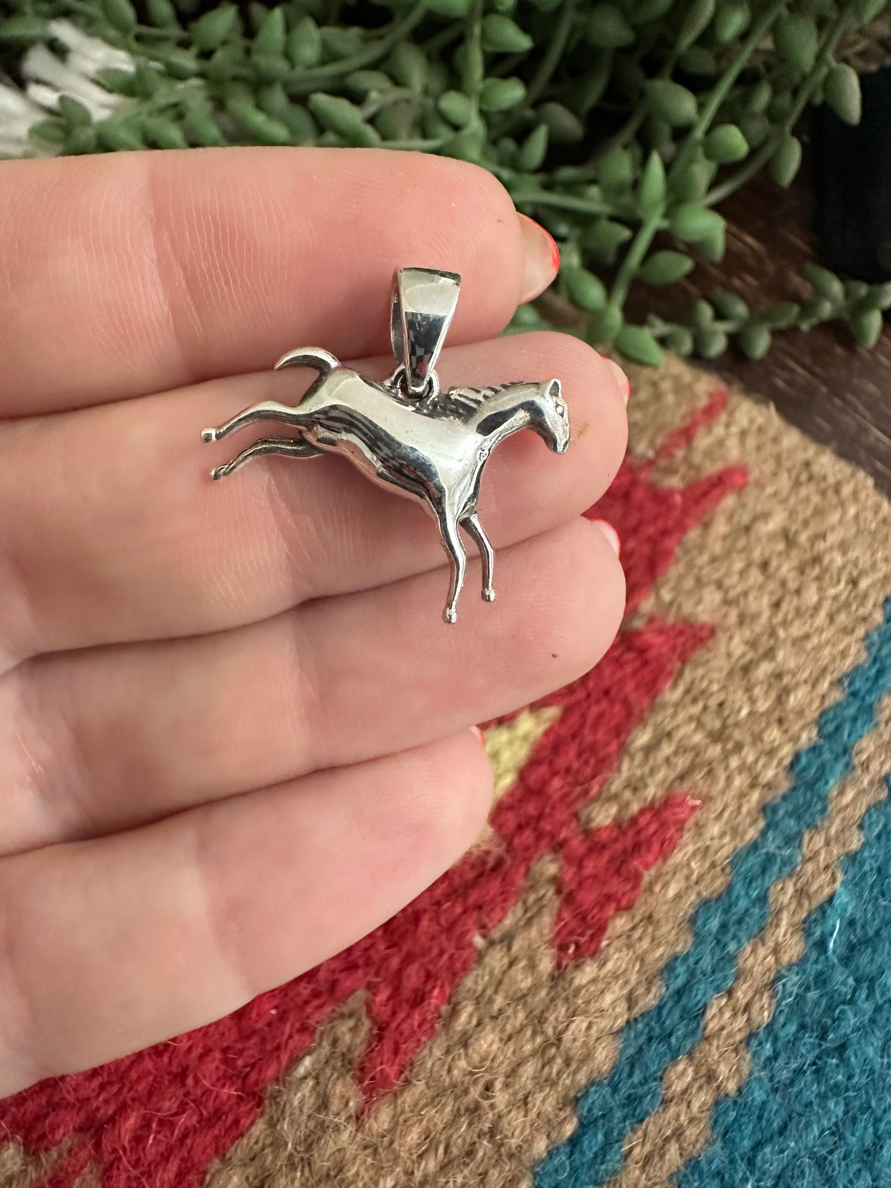 Beautiful Handmade Sterling Silver Horse Pendant