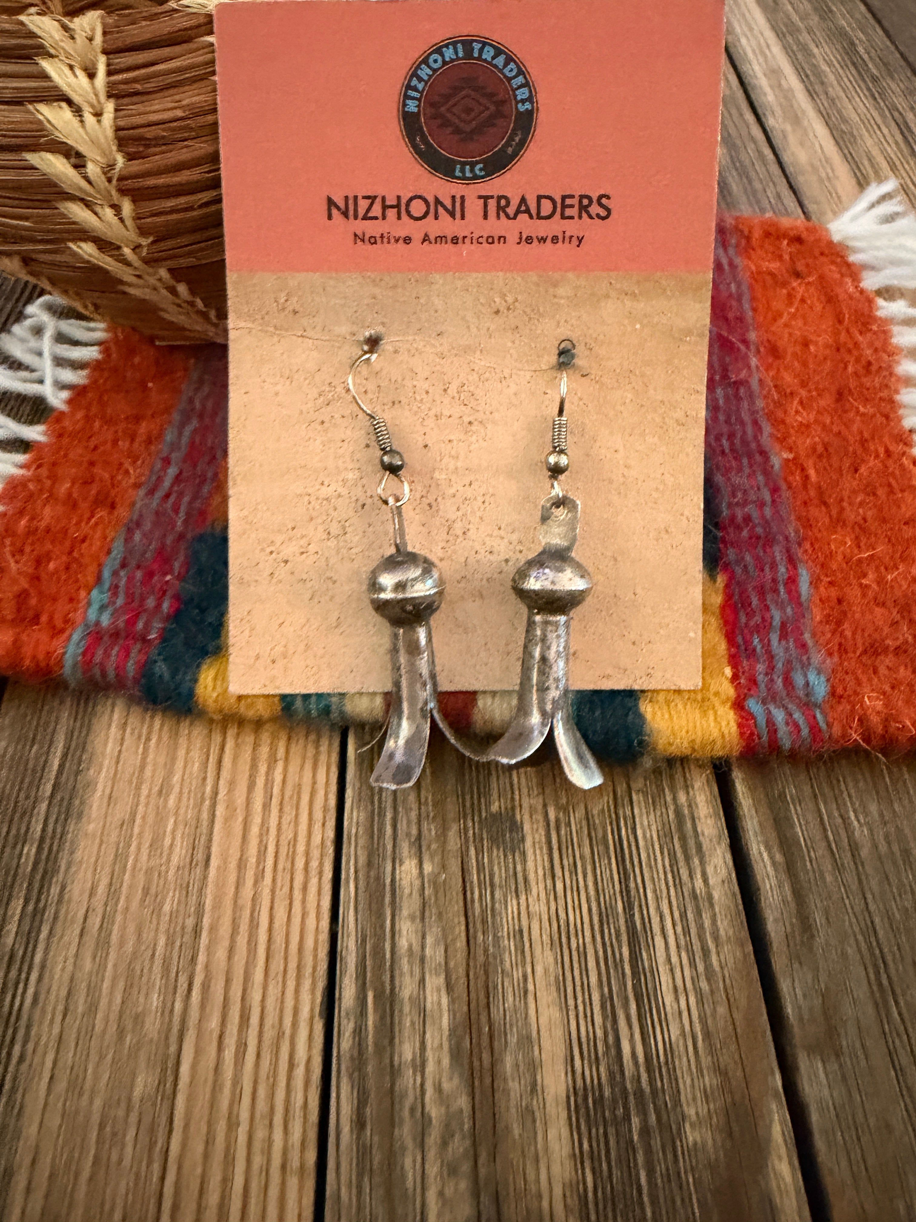 Handcrafted Old Pawn Sterling Silver Blossom Dangle Earrings