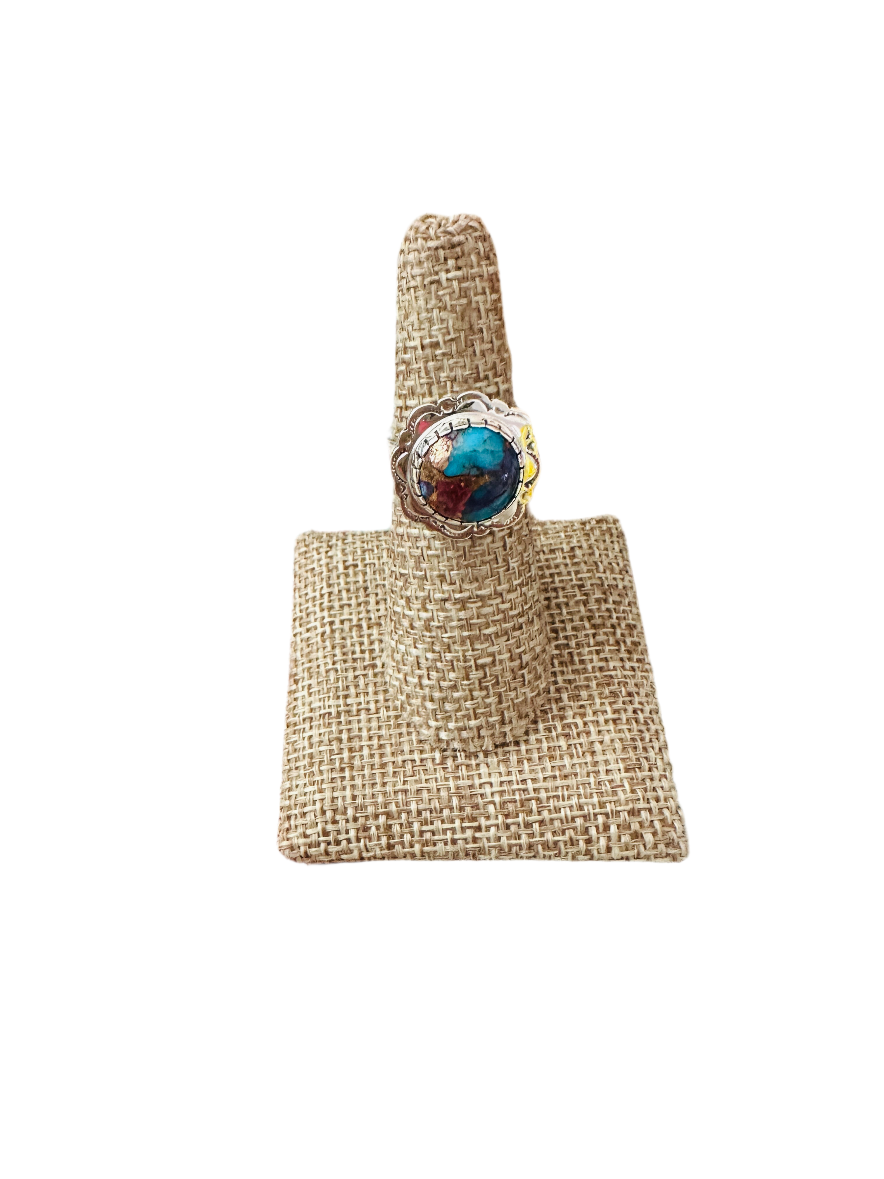 Handcrafted Sterling Silver & Pink Dream Mojave Ring Size 6.5