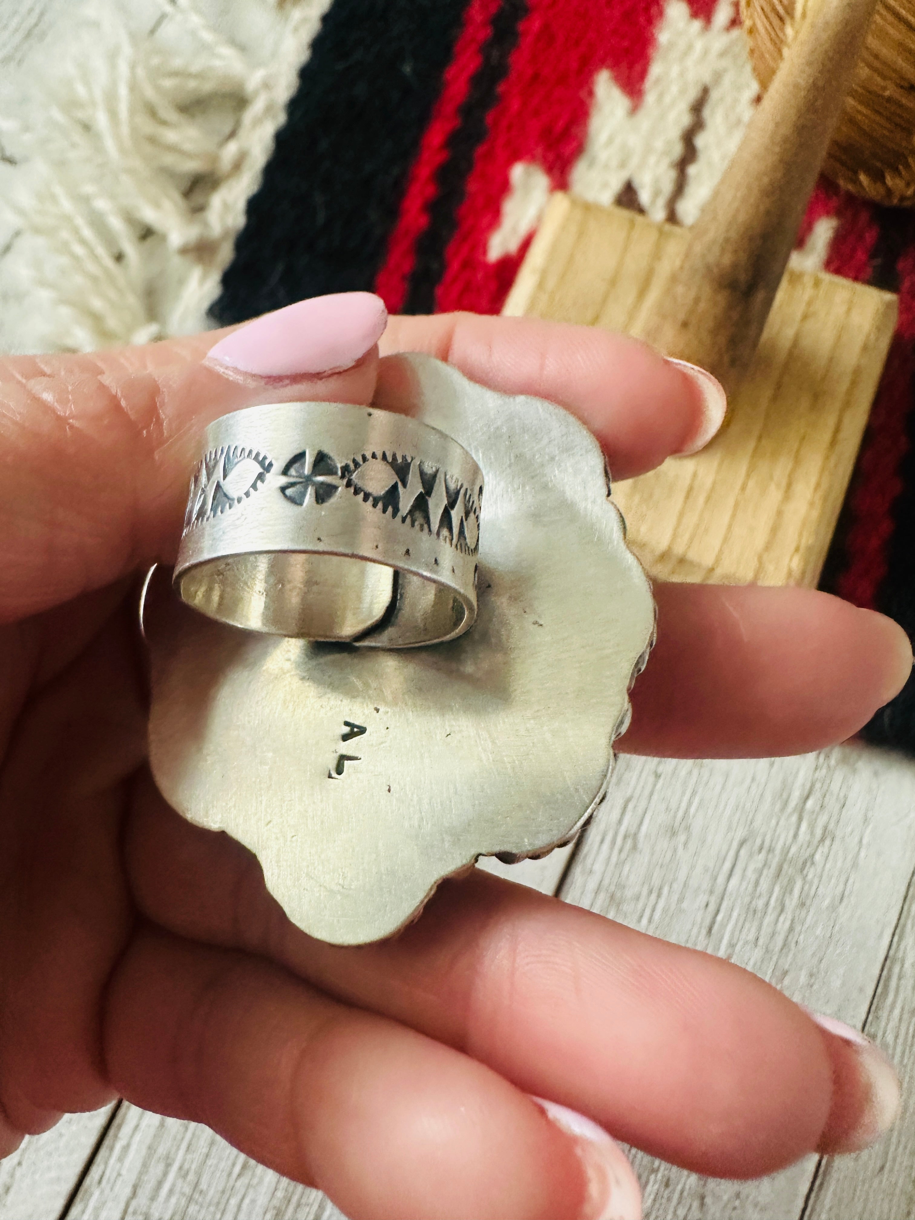 Handcrafted Sterling Silver & Pink Dream Mojave Cluster Adjustable Ring