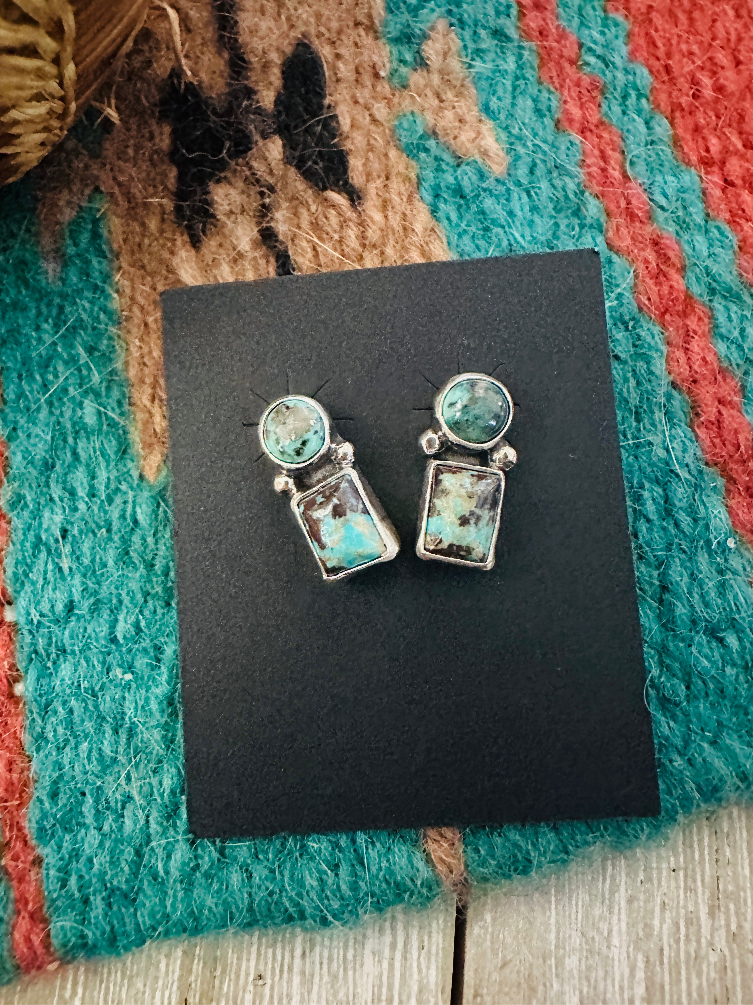 Handcrafted Sterling Silver & Turquoise Dangle Earrings