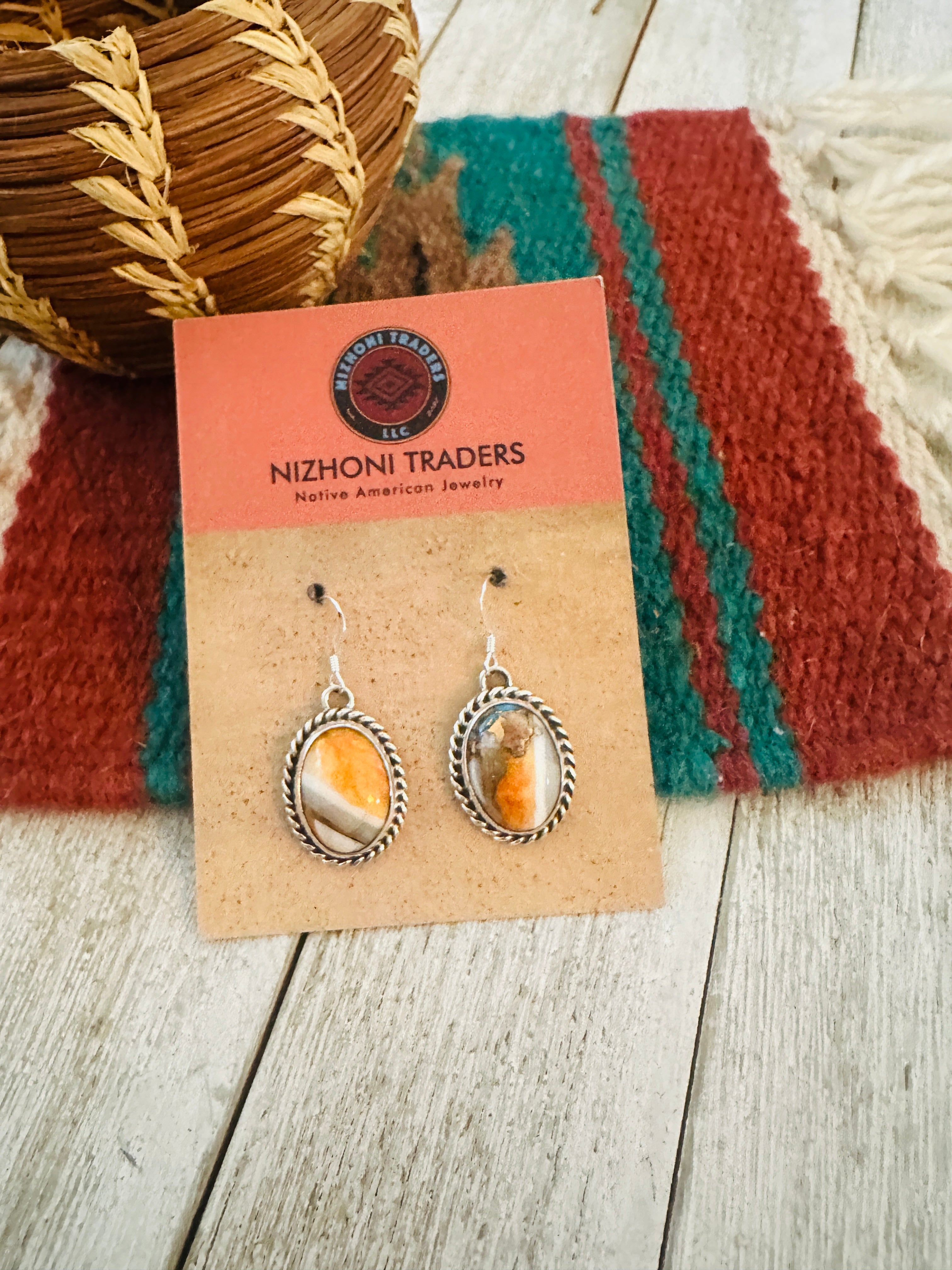 Handcrafted Sterling Silver & Spice Dangle Earrings