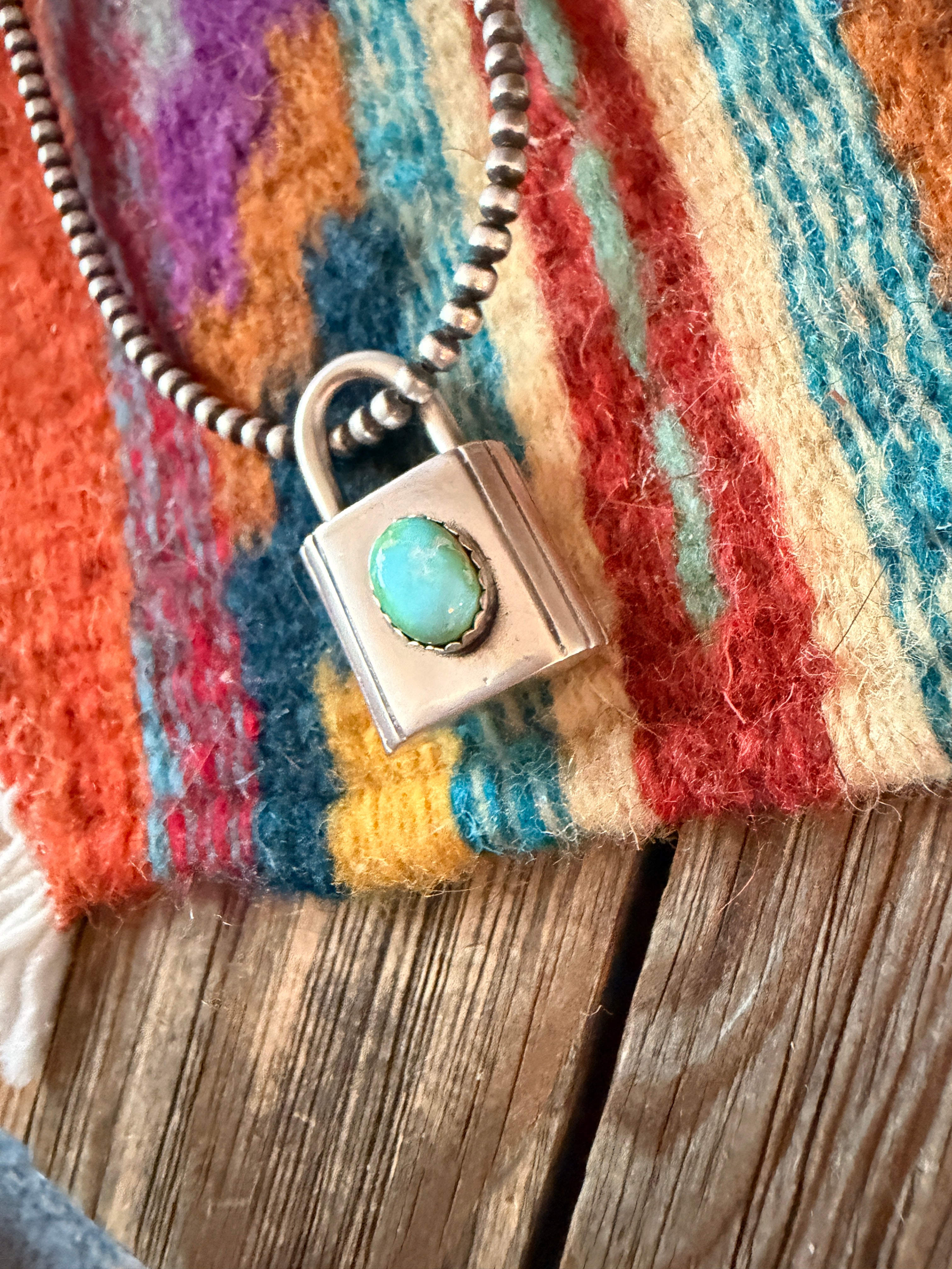 Handcrafted Sterling Silver & Turquoise Locket Pendant