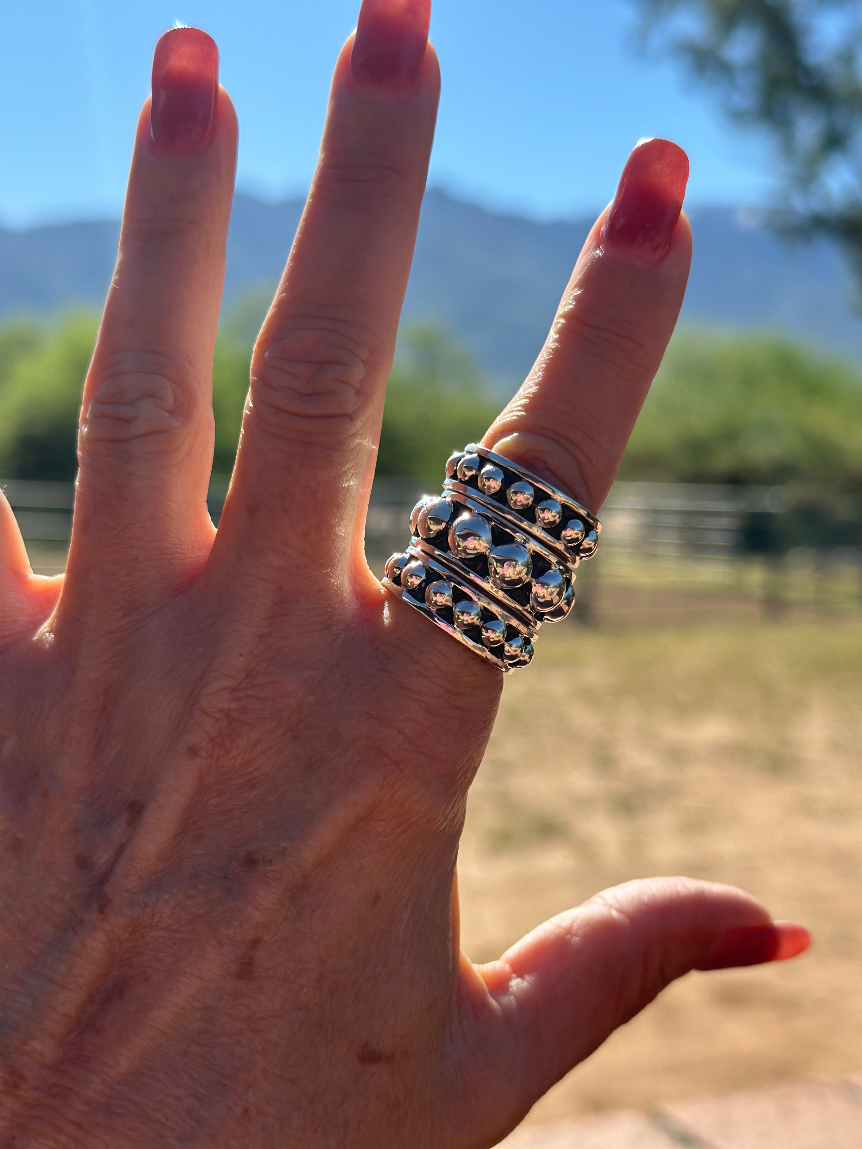 Handmade Sterling Silver 4mm Rocker Stacker Adjustable Band Ring