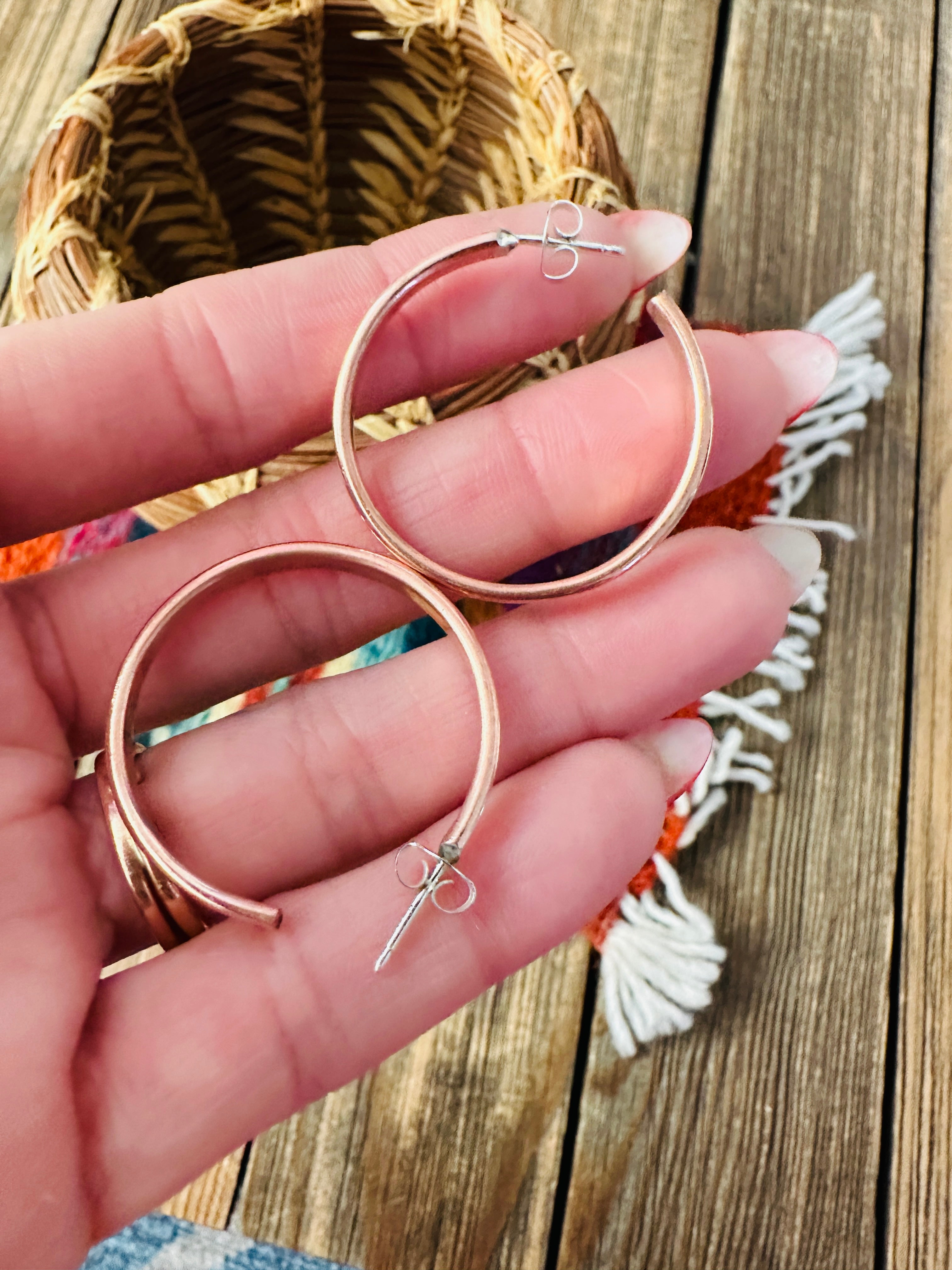 Handcrafted Copper Hoop Earrings