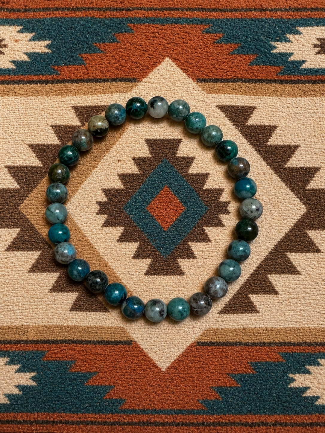 Chrysocolla 6mm Beaded stretch bracelet