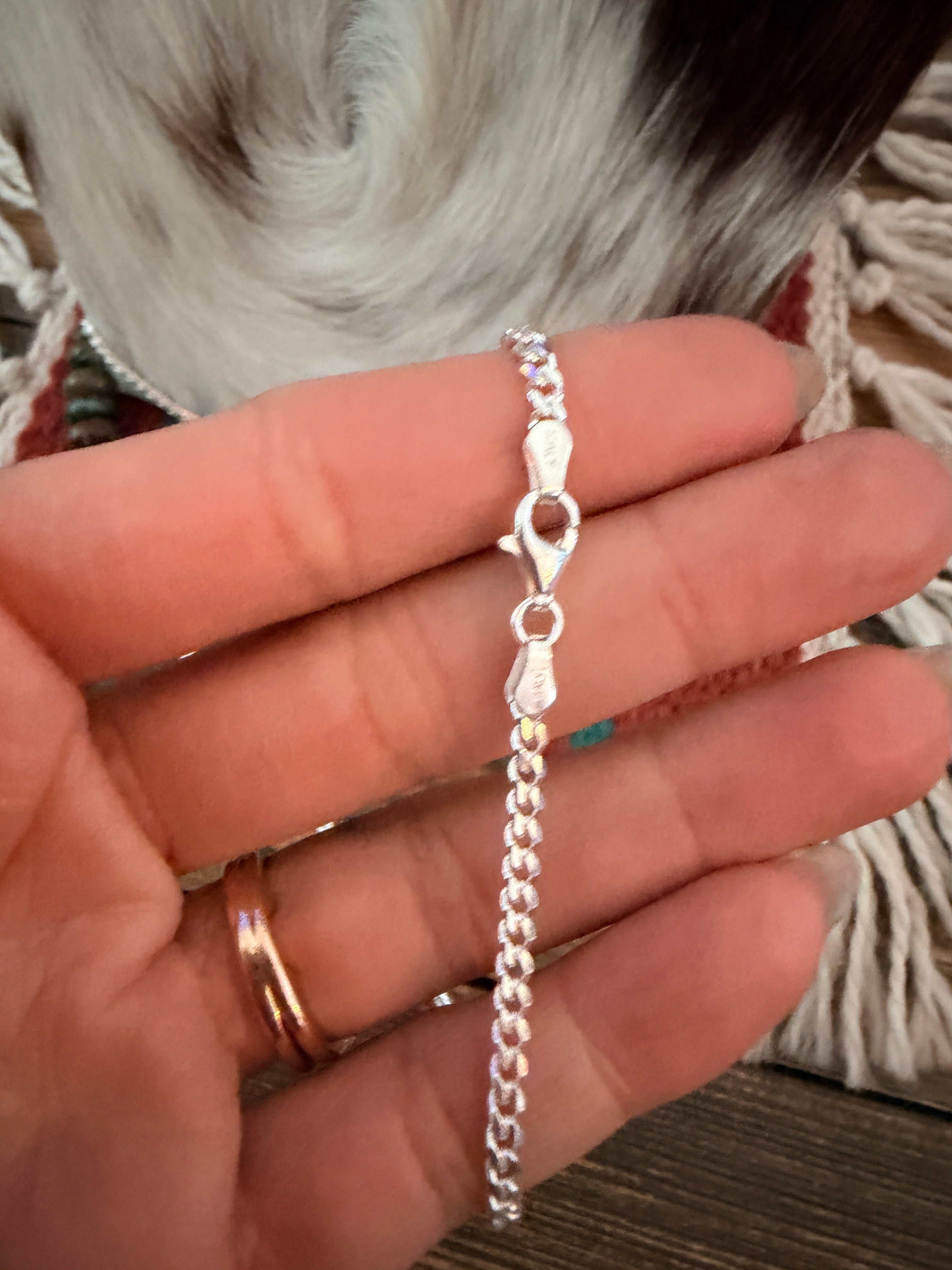 Handmade Sterling Silver & Turquoise Beaded Necklace