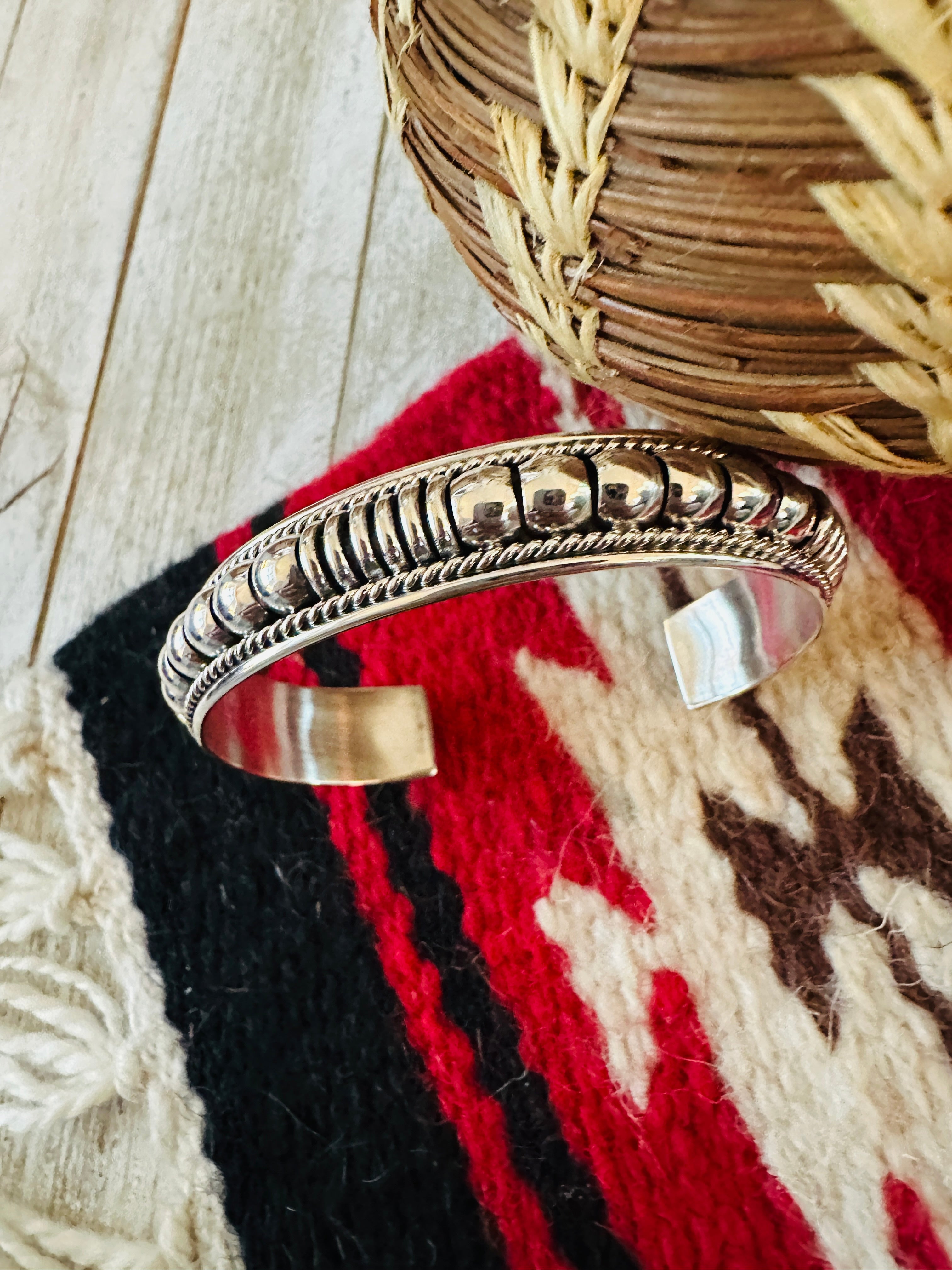 Handcrafted Rolled Sterling Silver Cuff Bracelet