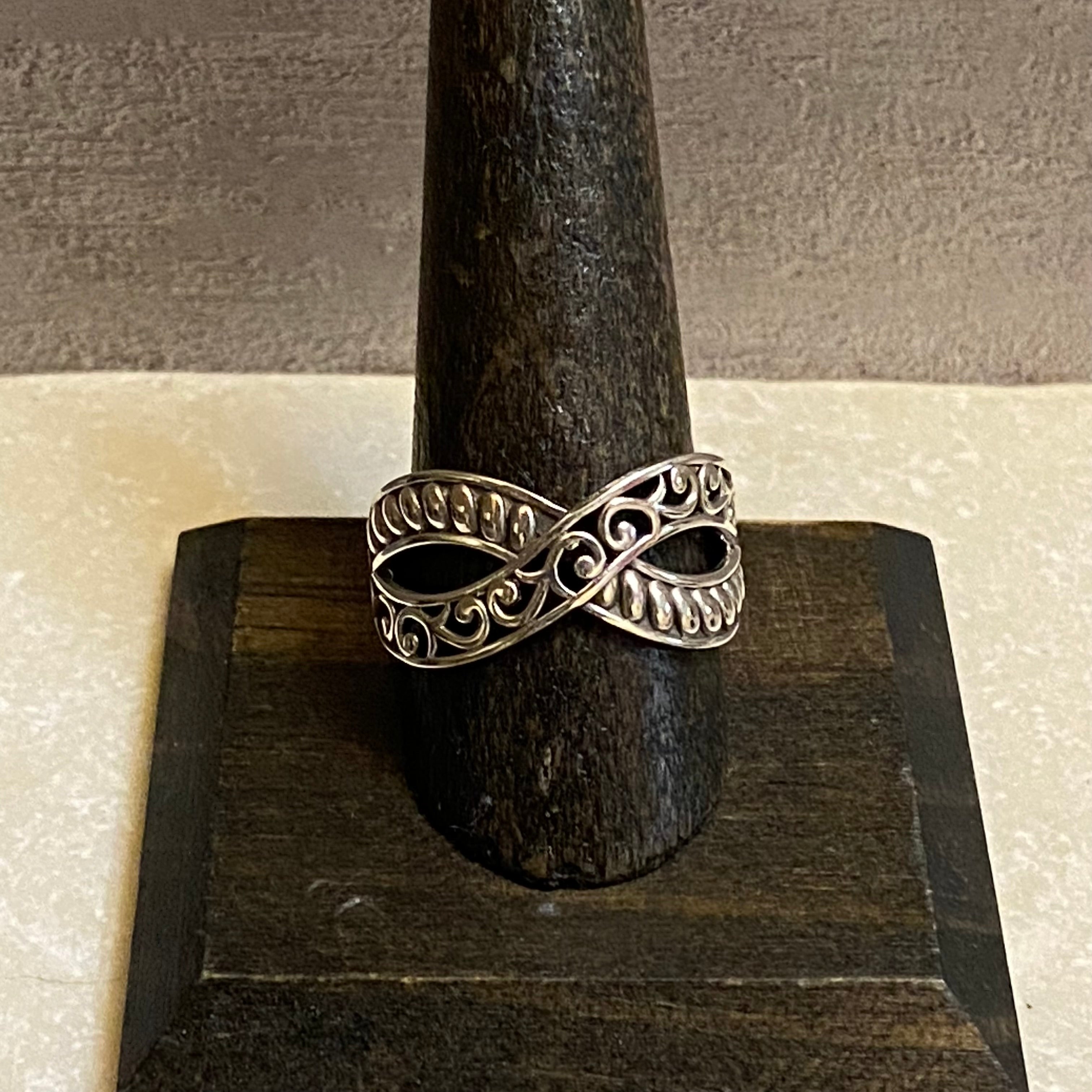 Sterling Silver Etched Woven Band Ring