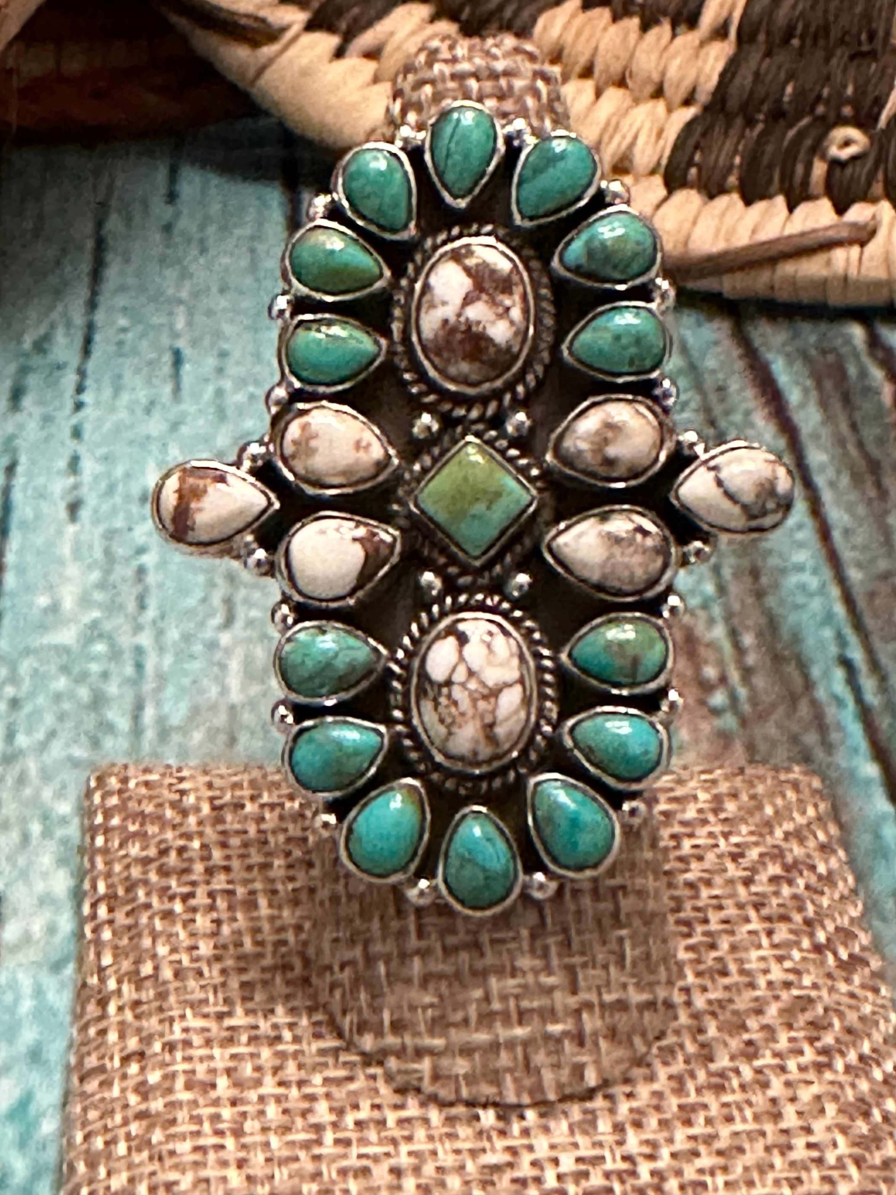 Terra Fusion Wild Horse & Turquoise Sterling Silver Adjustable Ring