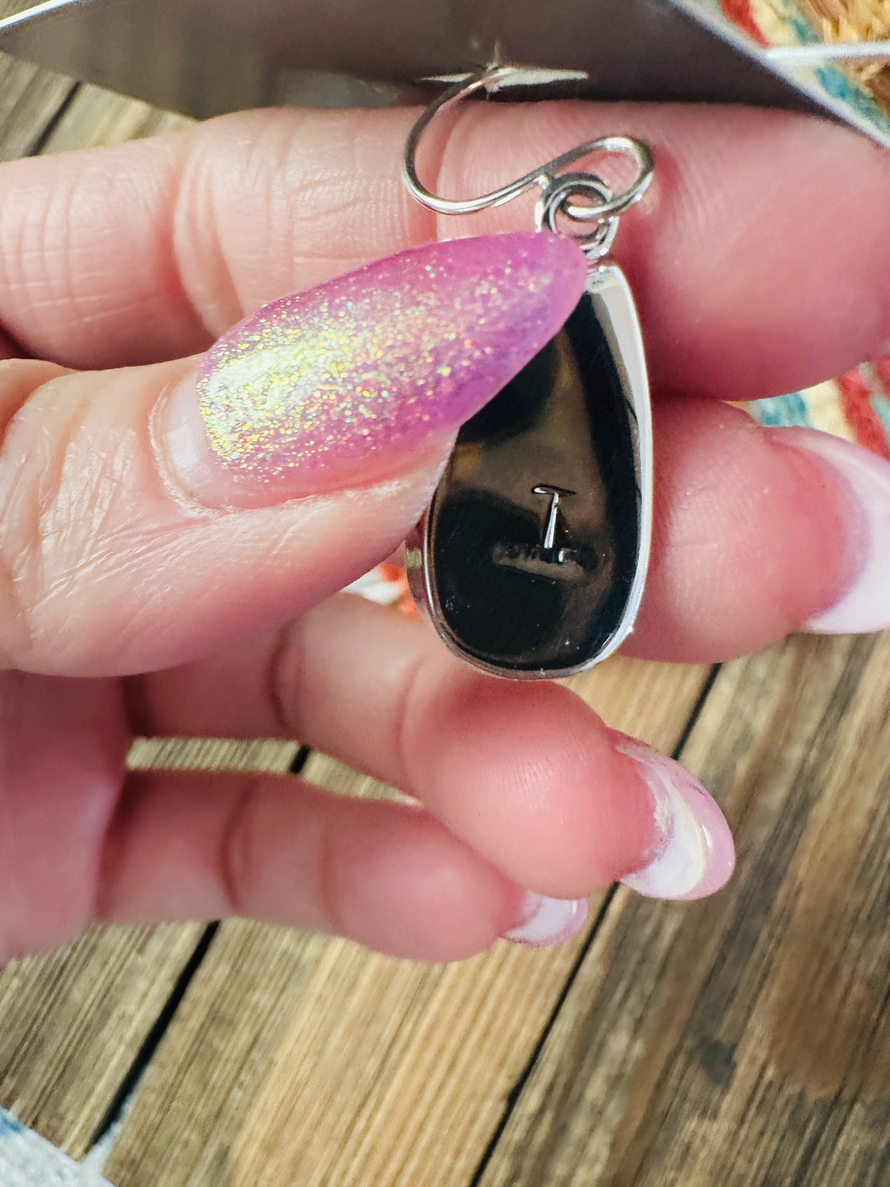 Handcrafted Turquoise & Sterling Silver Dangle Earrings