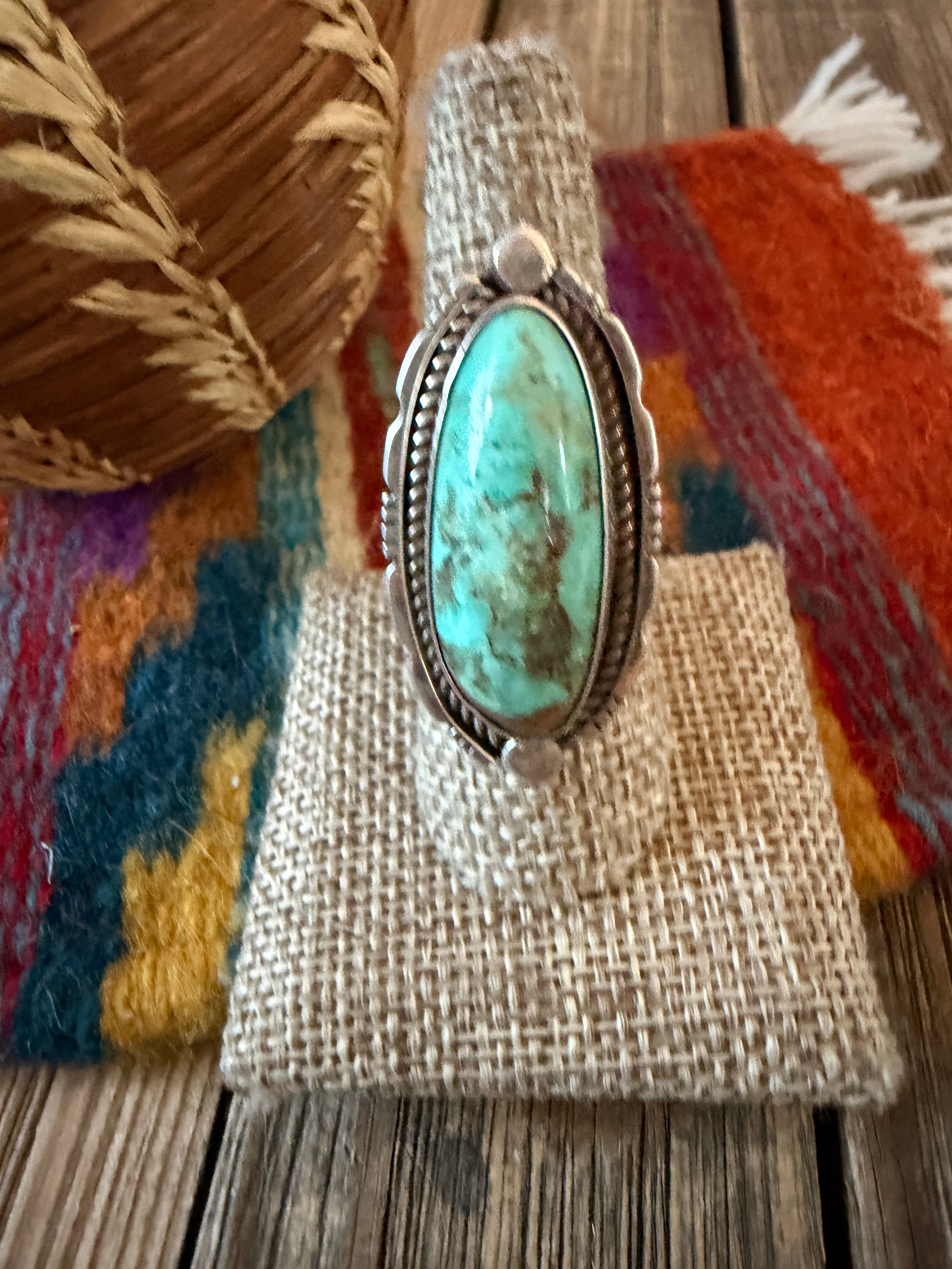 Handcrafted Turquoise & Sterling Silver Adjustable Ring