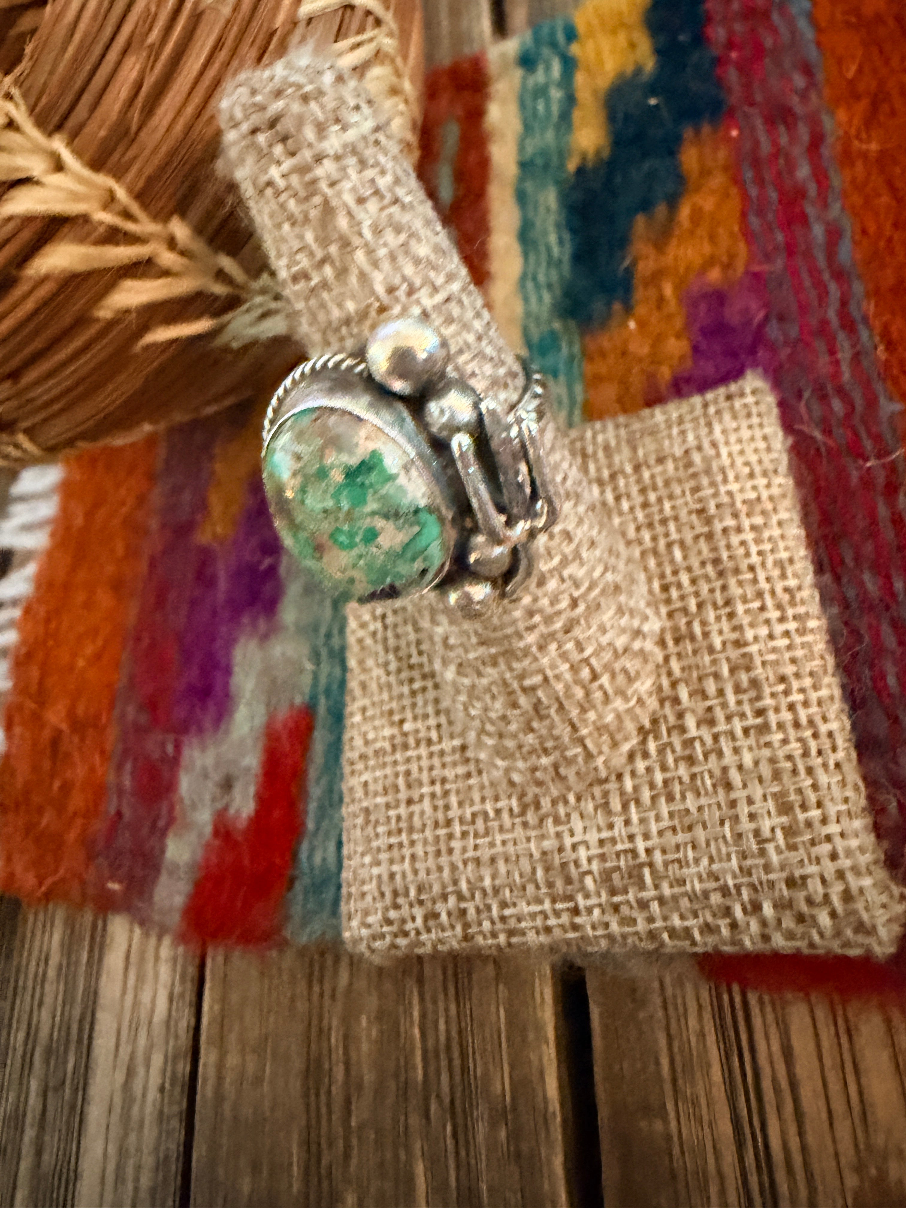 Handmade Sterling Silver and Turquoise Adjustable Ring