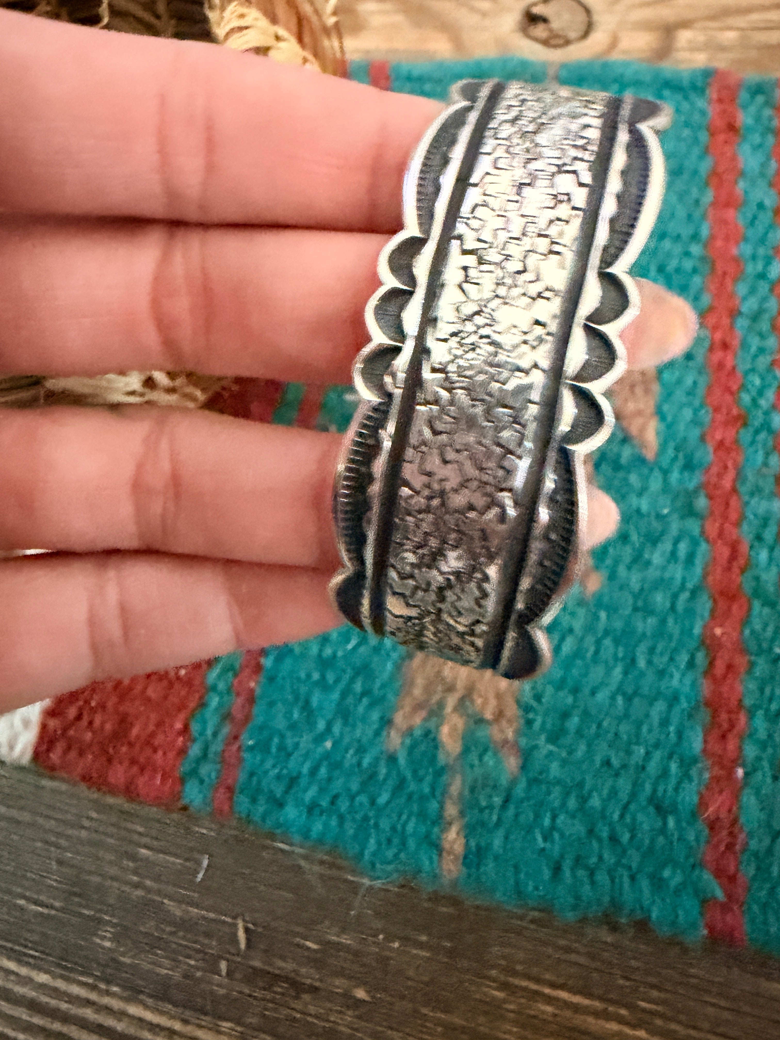 Handcrafted Sterling Silver Cuff Bracelet by Roland Dixson