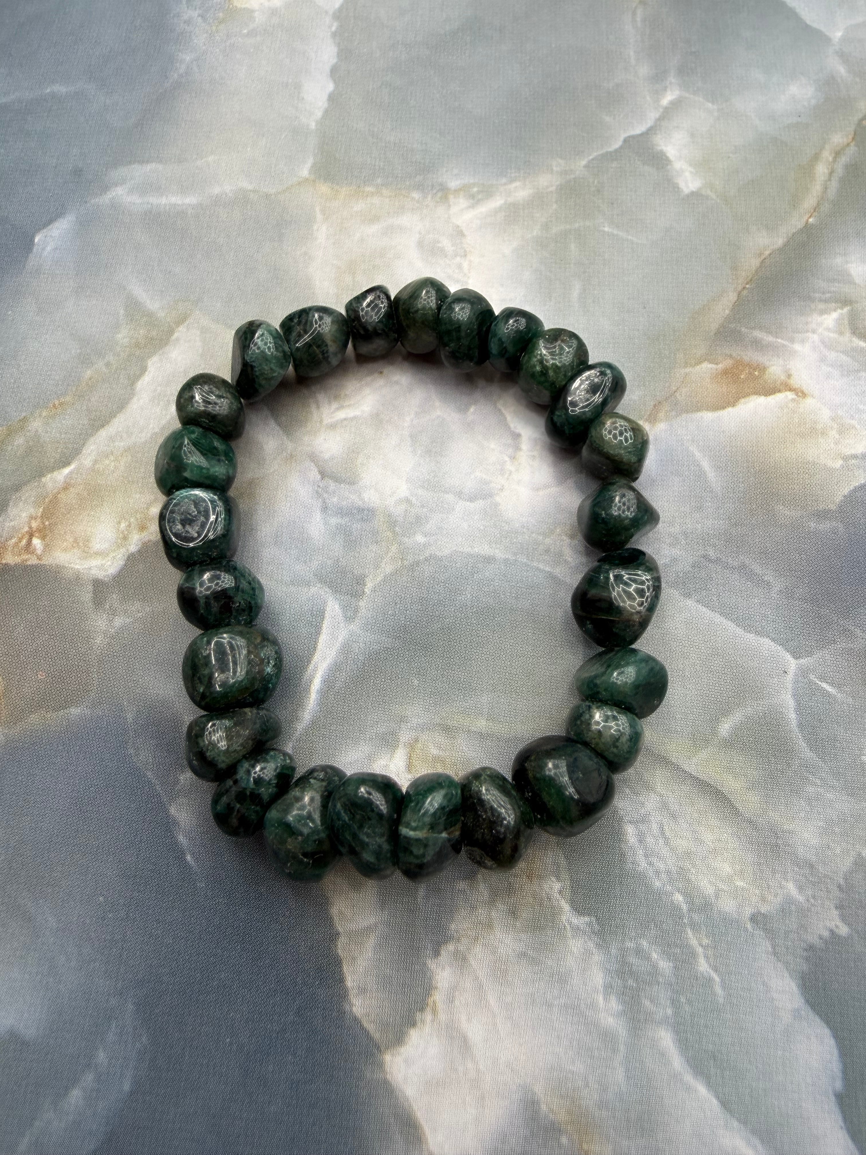 Apatite Green stretch bracelet