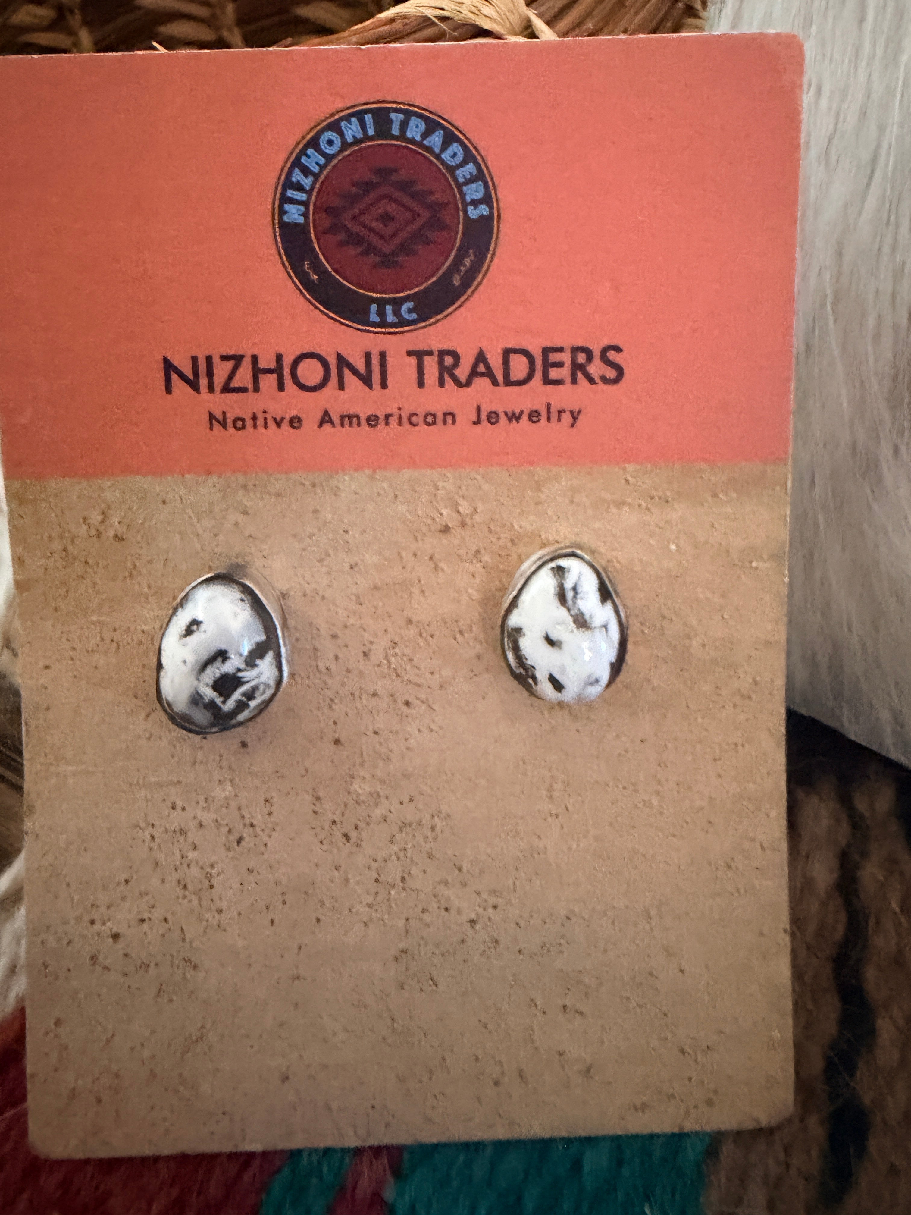 Handcrafted White Buffalo & Sterling Silver Necklace and Earring Set