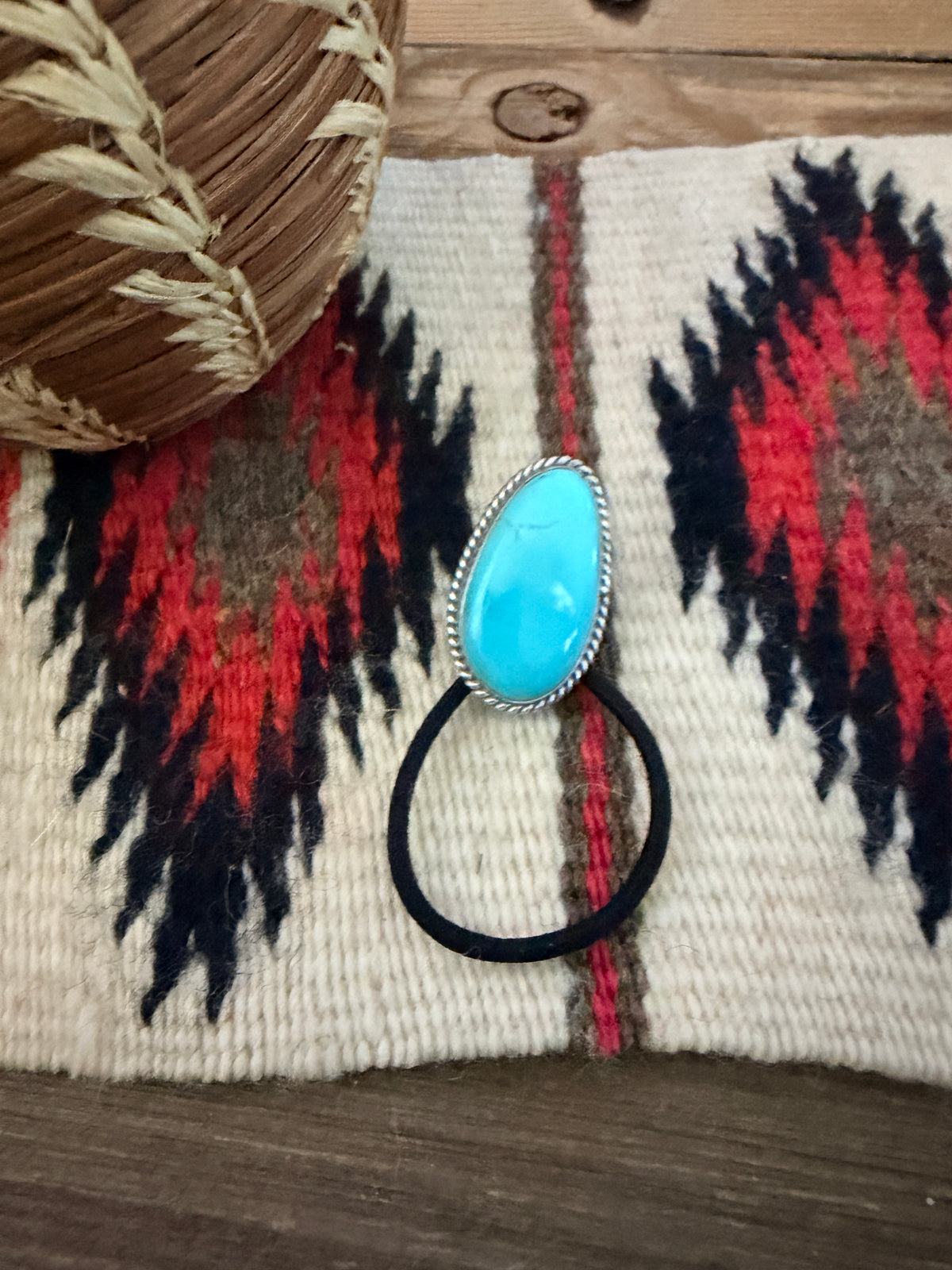 Handcrafted Turquoise & Sterling Silver Hair Tie Charm