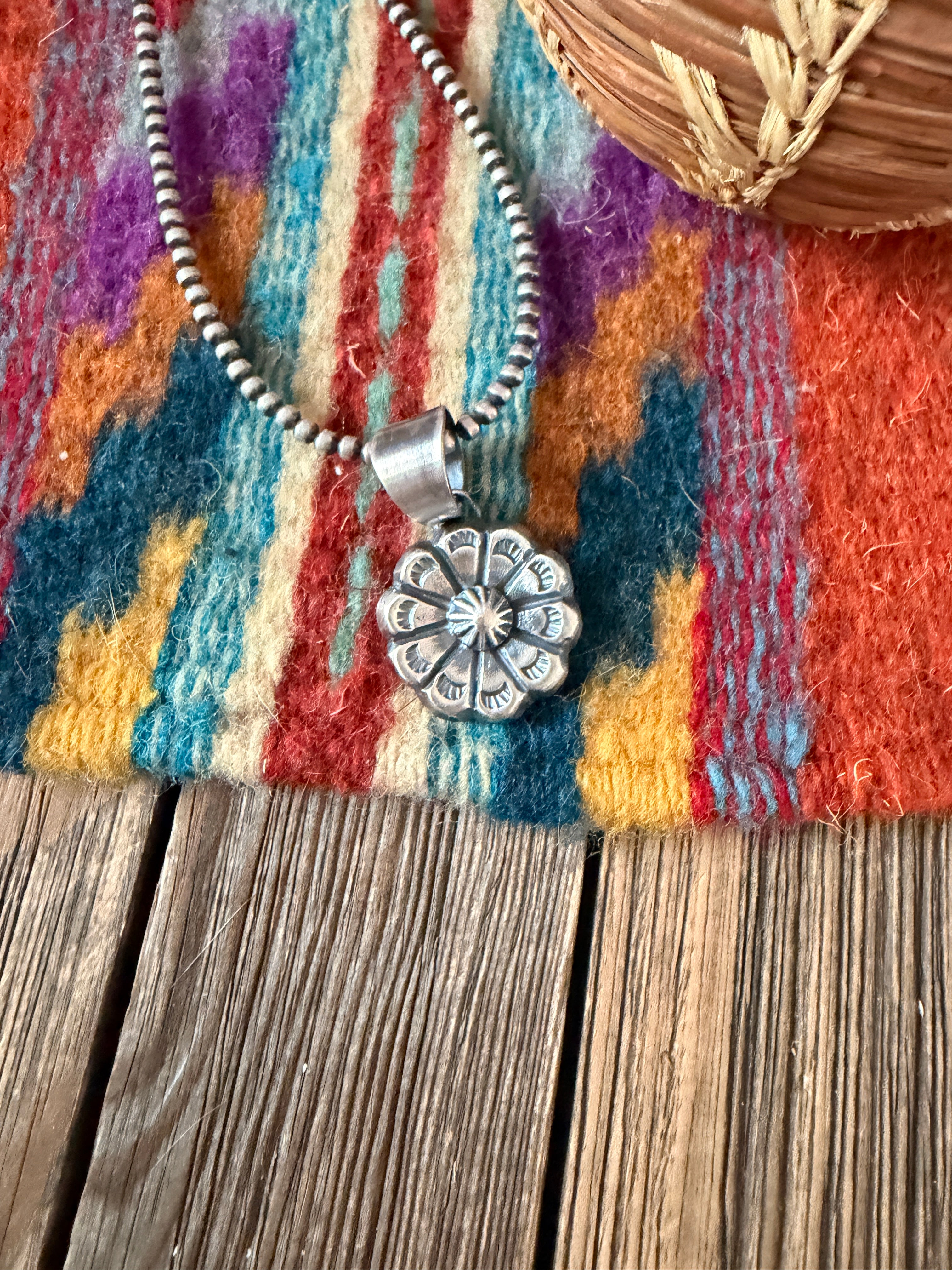 Handcrafted Sterling Silver Flower Pendant by Chimney Butte