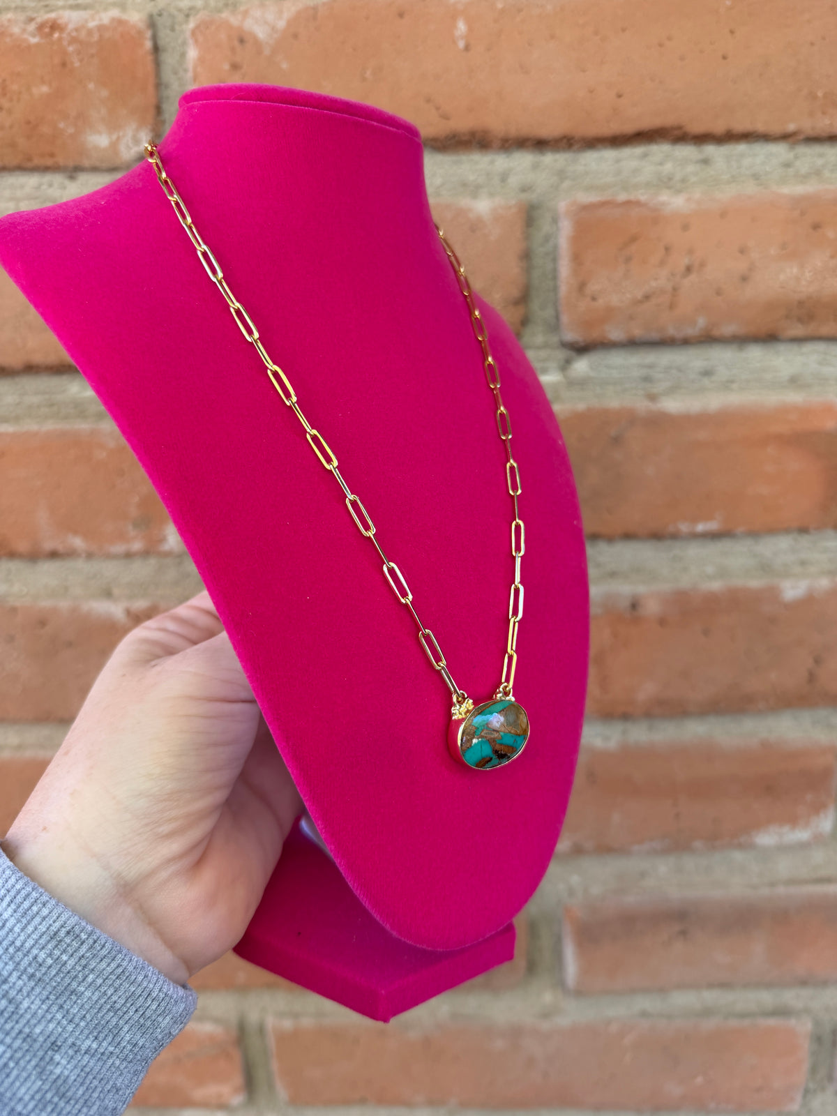 “The Golden Collection” Handmade Sterling Silver Gold Overlay Ribbon Royston Turquoise Bar Necklace Signed Nizhoni
