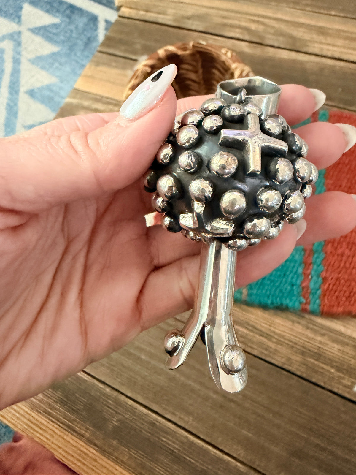 Handcrafted Sterling Silver Cross Blossom Pendant by Chimney Butte