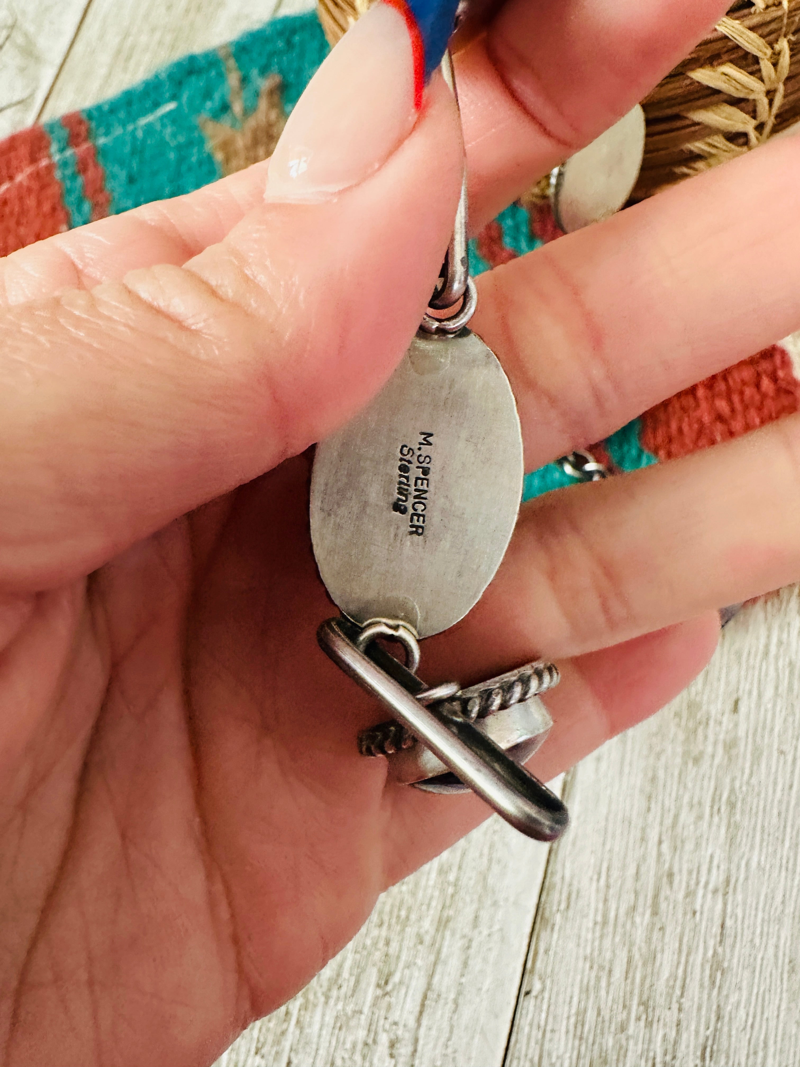 Handcrafted Sterling Silver & Purple Spiny Necklace