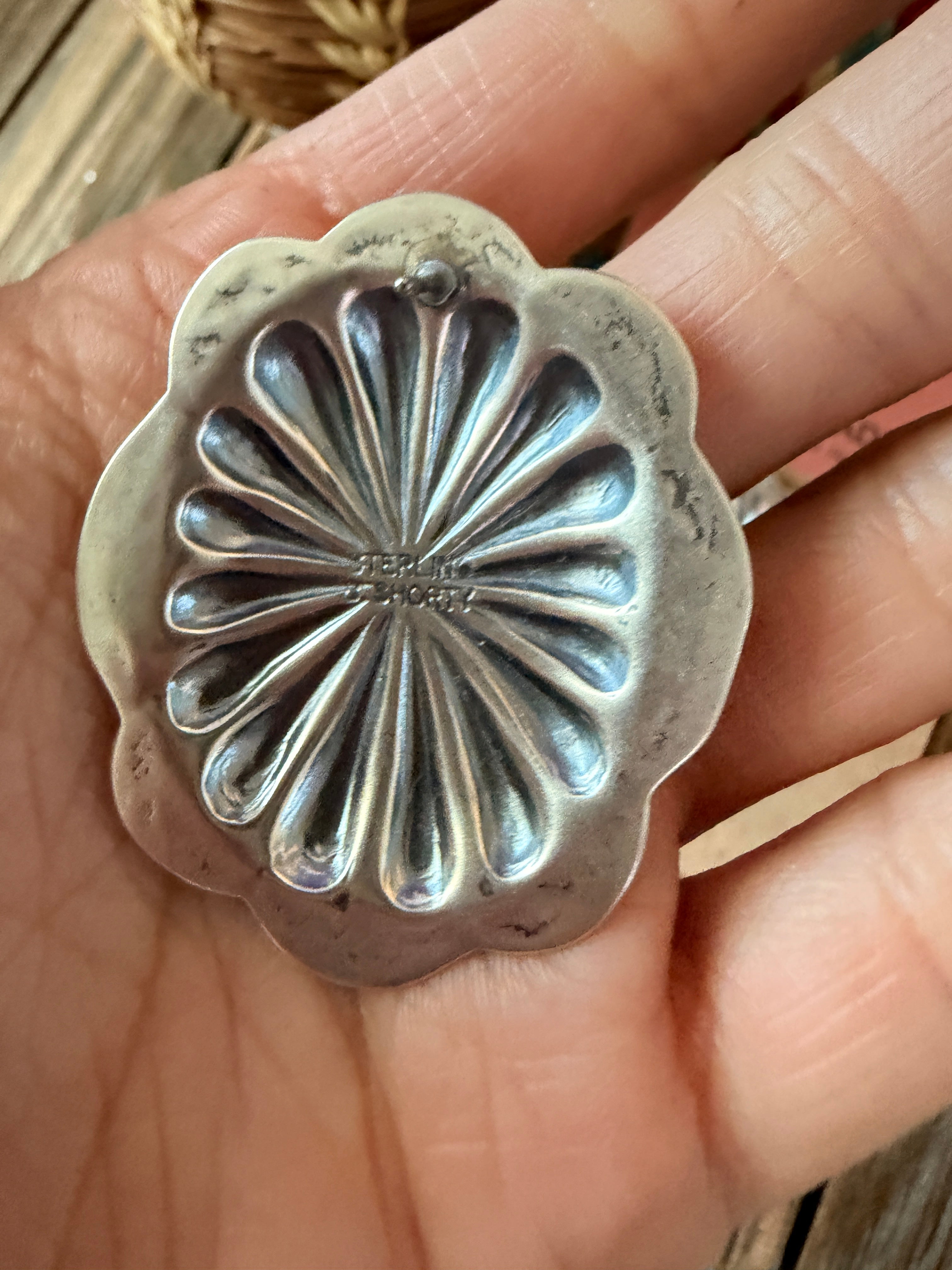 Handcrafted Cotton Candy & Sterling Silver Concho Post Earrings