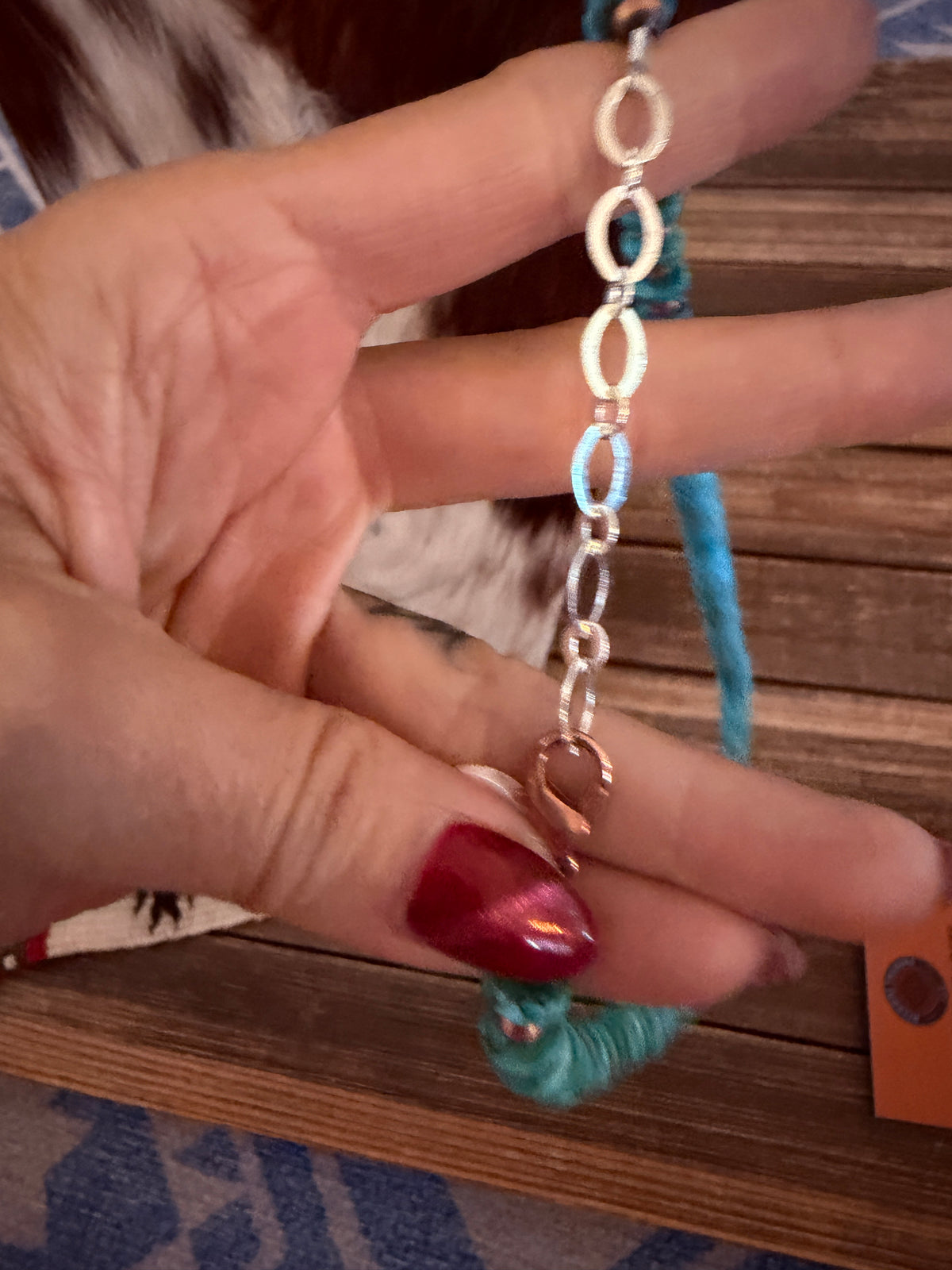 Handcrafted Copper and Turquoise Beaded 20” Necklace