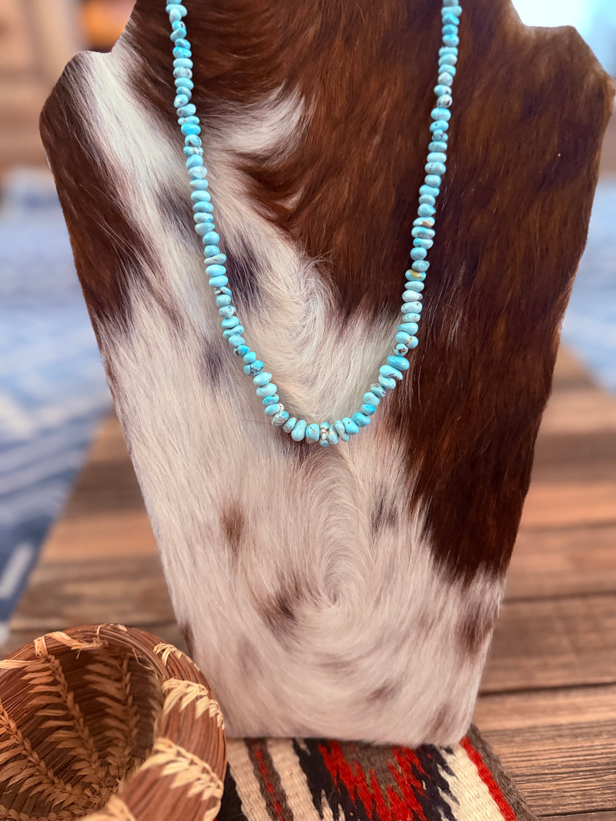 Handcrafted Turquoise 18" Beaded Necklace