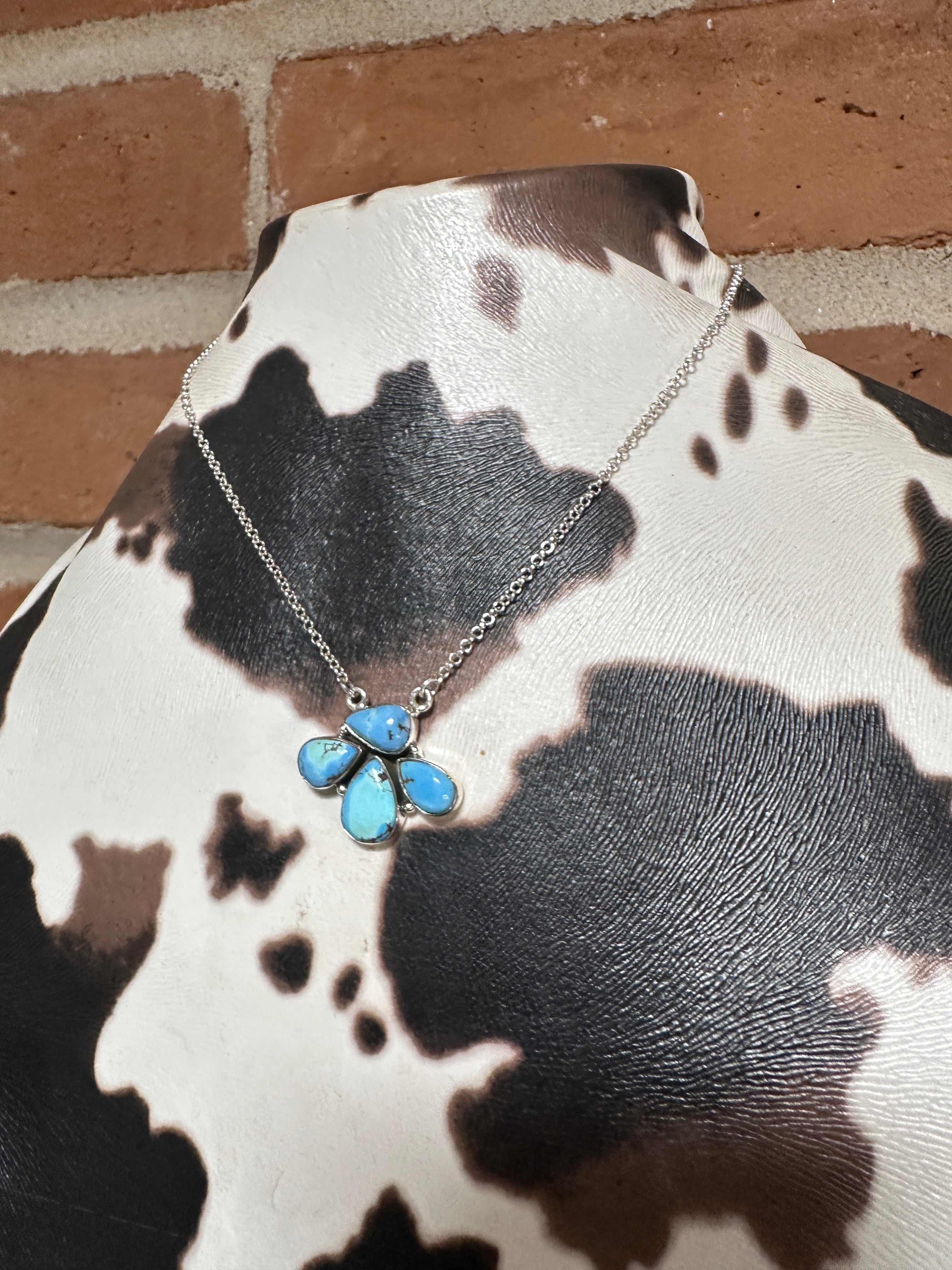 Beautiful Handmade Sterling Silver & Golden Hills Turquoise Backroads Necklace