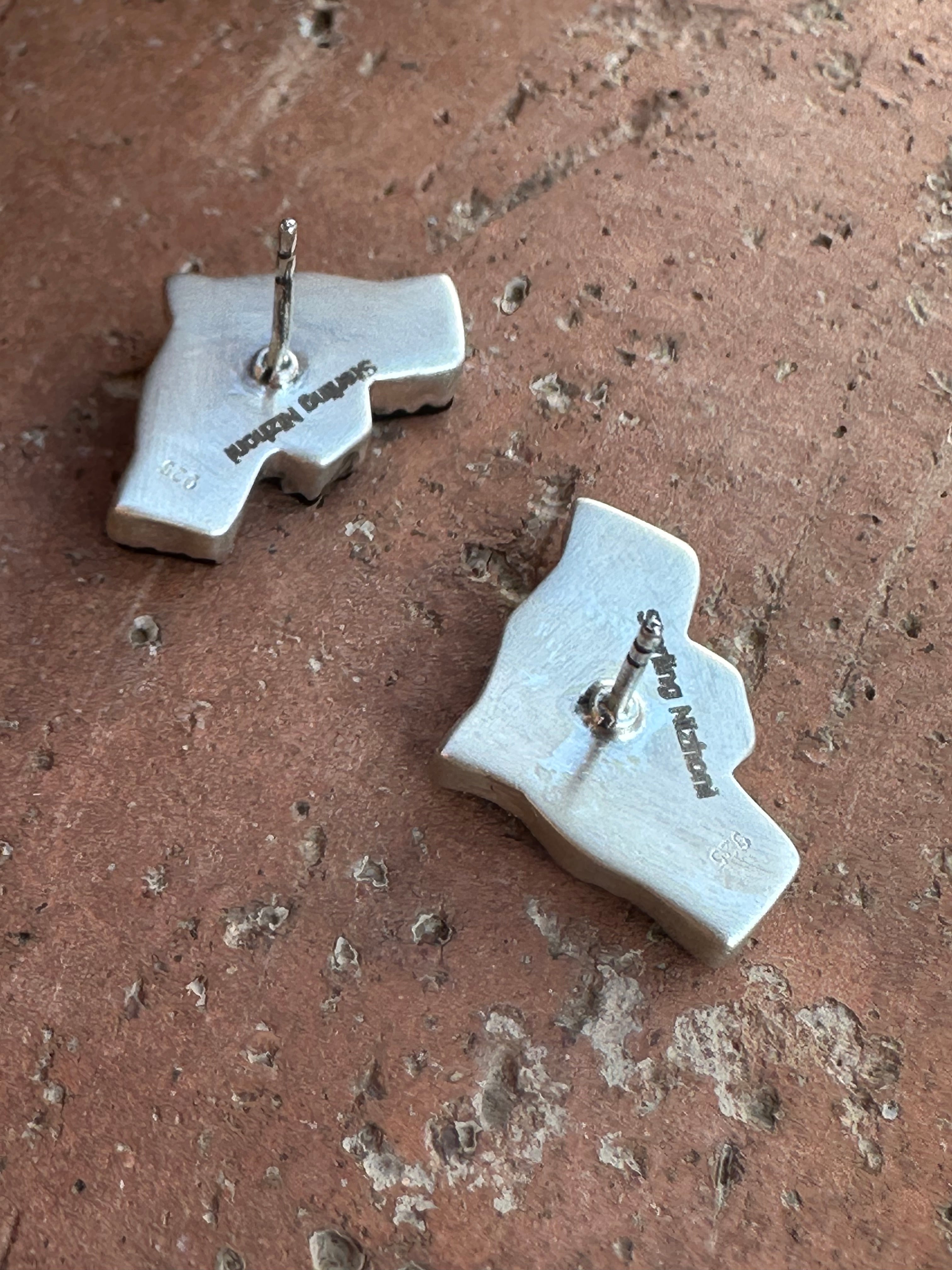 Halloween Collection Handmade Sterling Silver and Onyx Bat post earrings