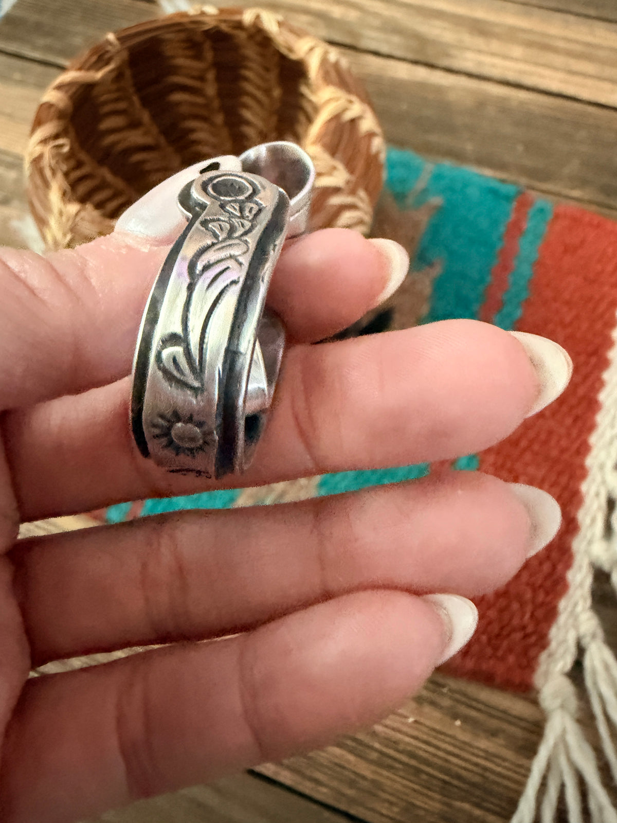Handcrafted Sterling Silver & Turquoise Stirrup Pendant by Charles Johnson