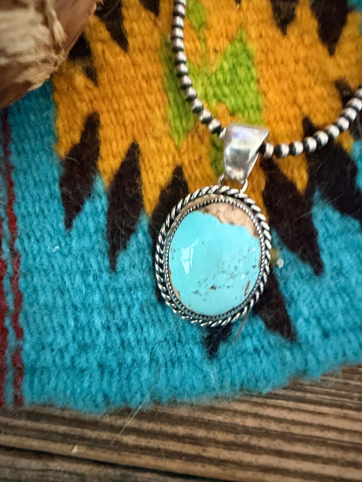 Handcrafted Sterling Silver and Turquoise Pendant