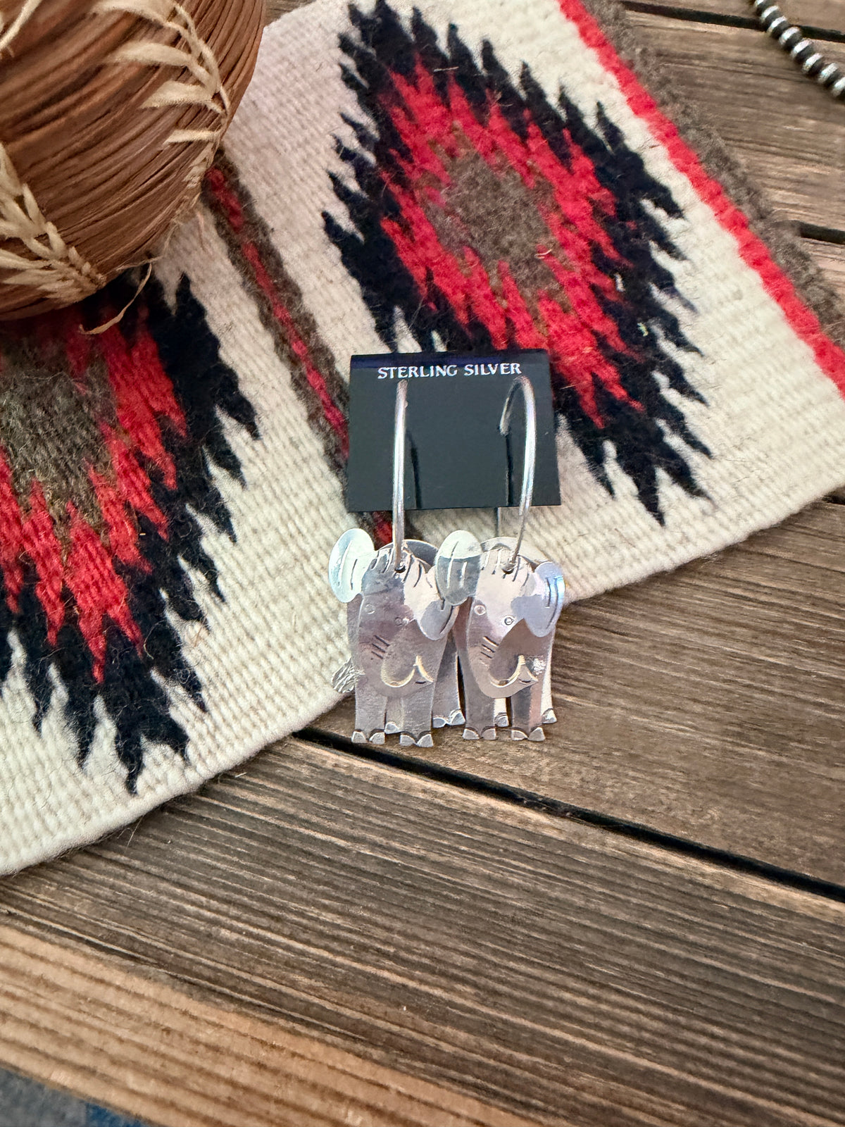 Handcrafted Sterling Silver Elephant Hoop Earrings