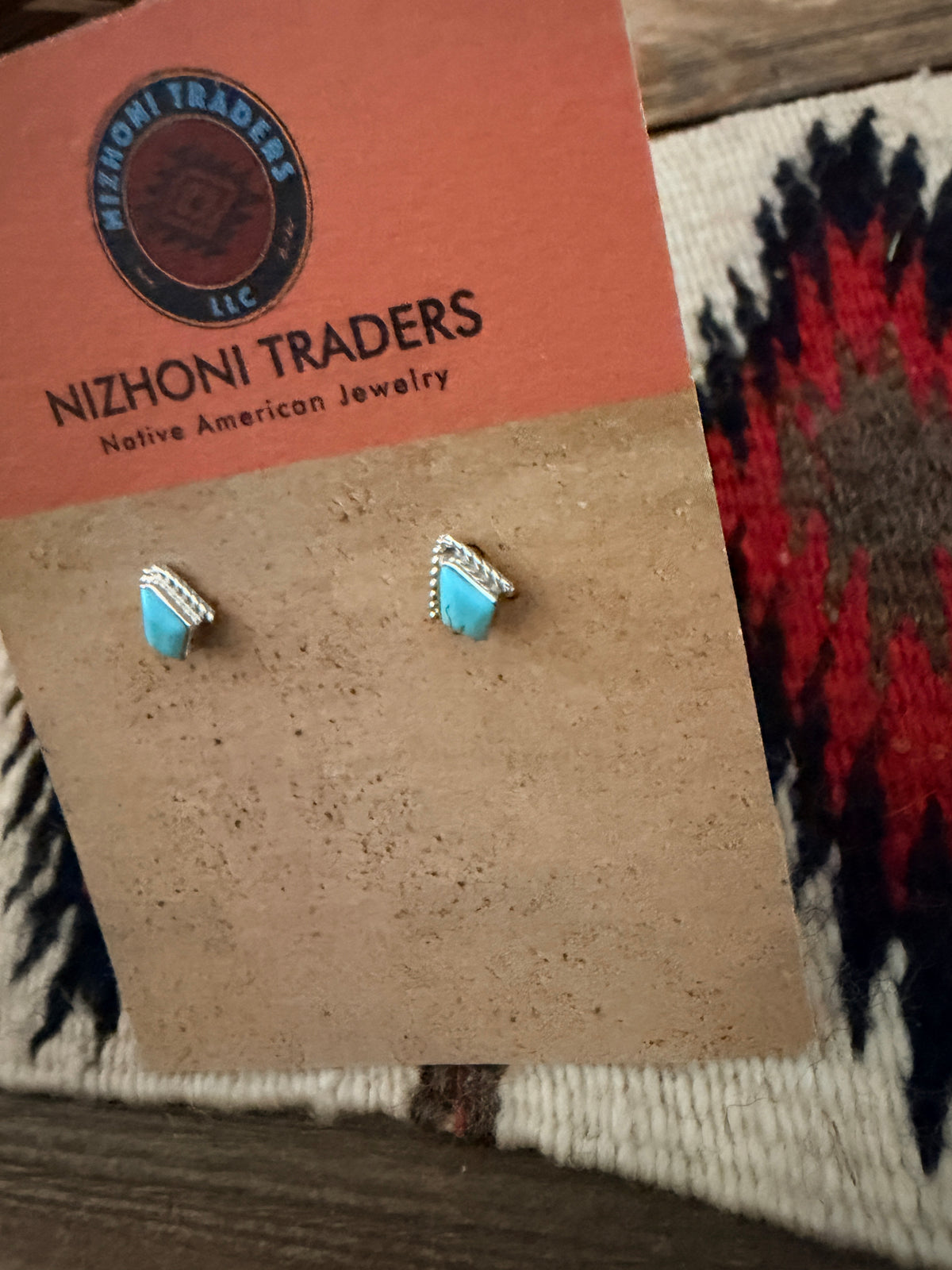 Handcrafted Sterling Silver & Turquoise Stud Earrings