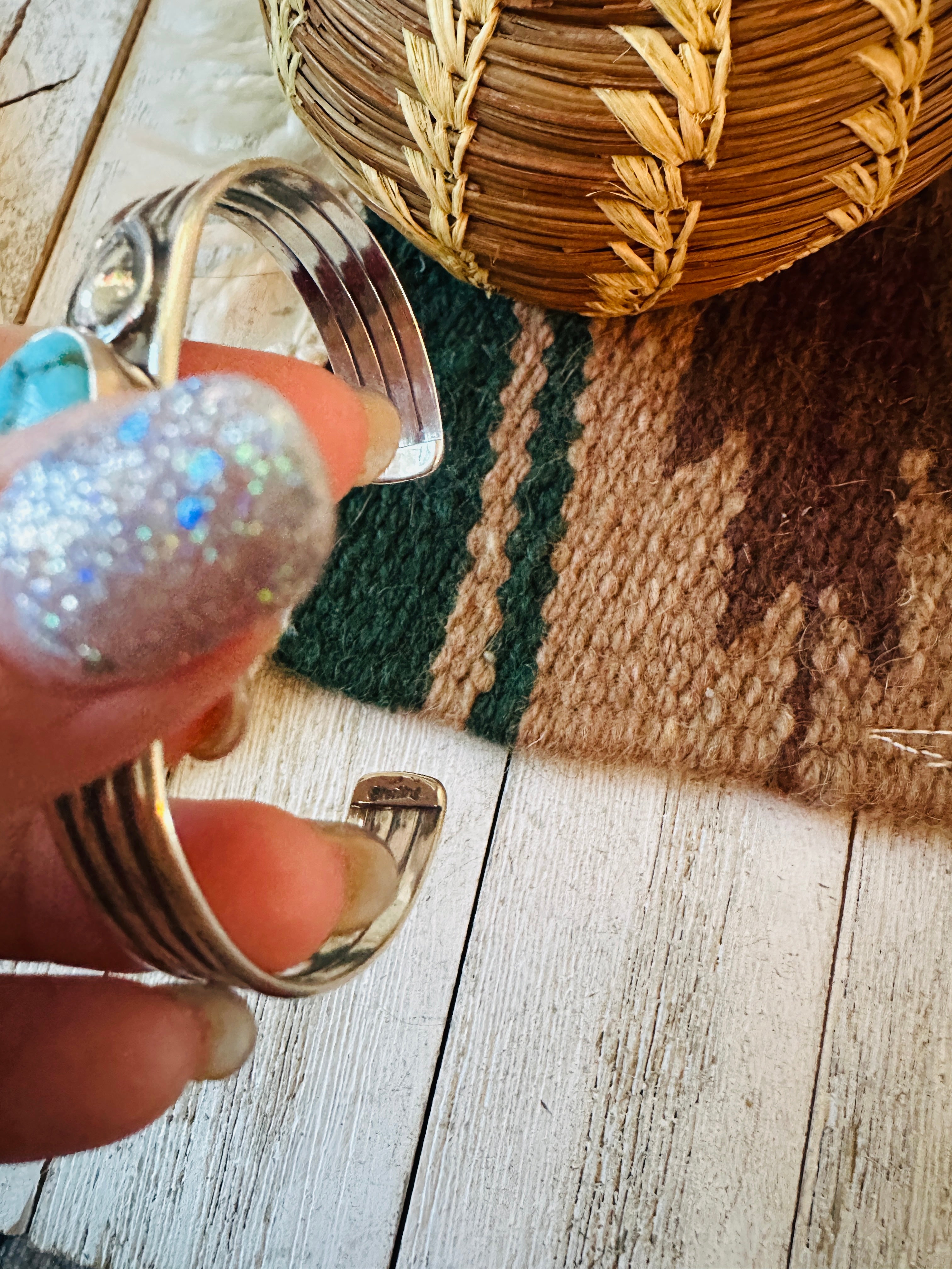 Navajo Turquoise & Sterling Silver Cuff Bracelet