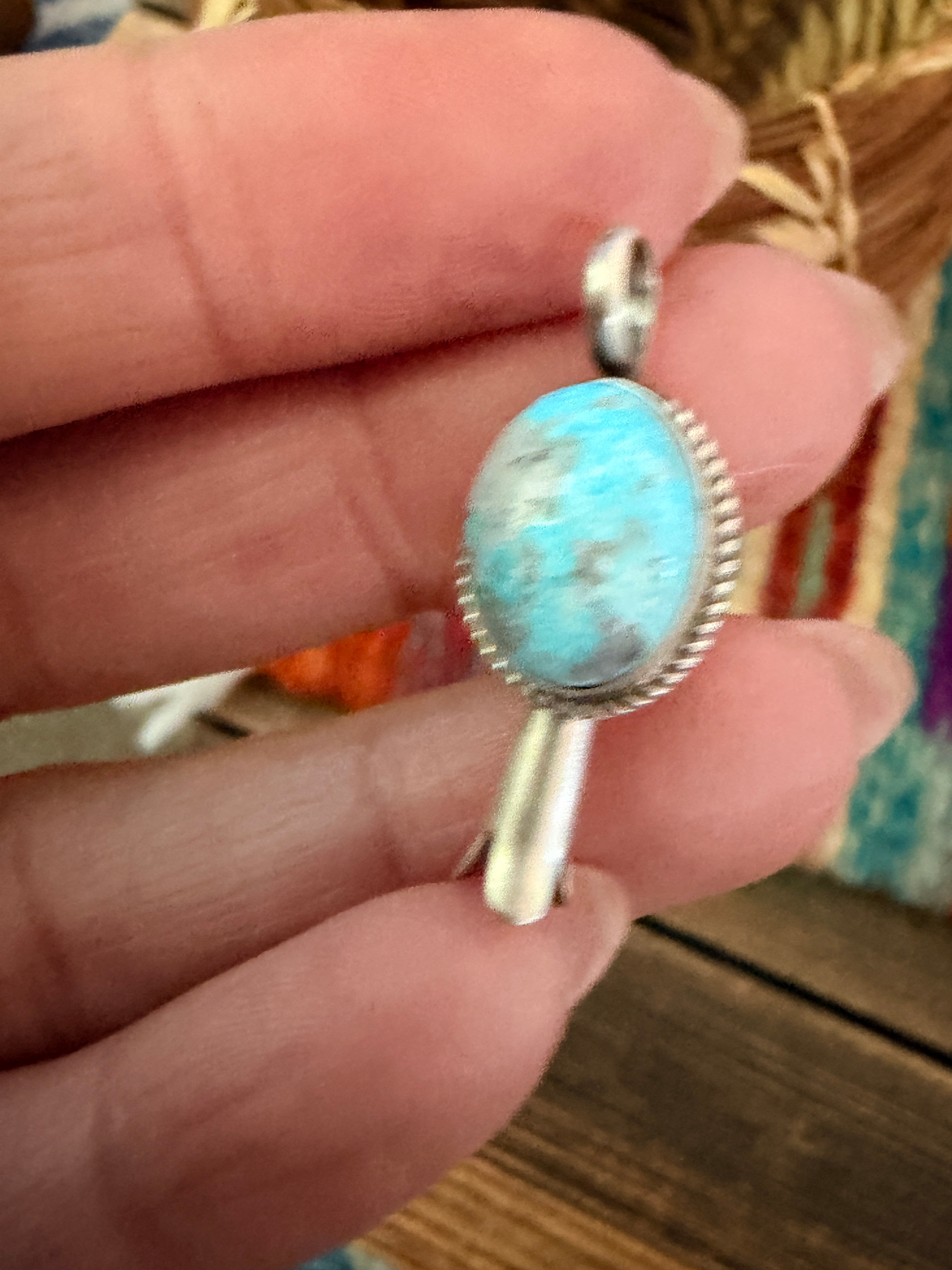 Handcrafted Sterling Silver & Turquoise Blossom Pendant