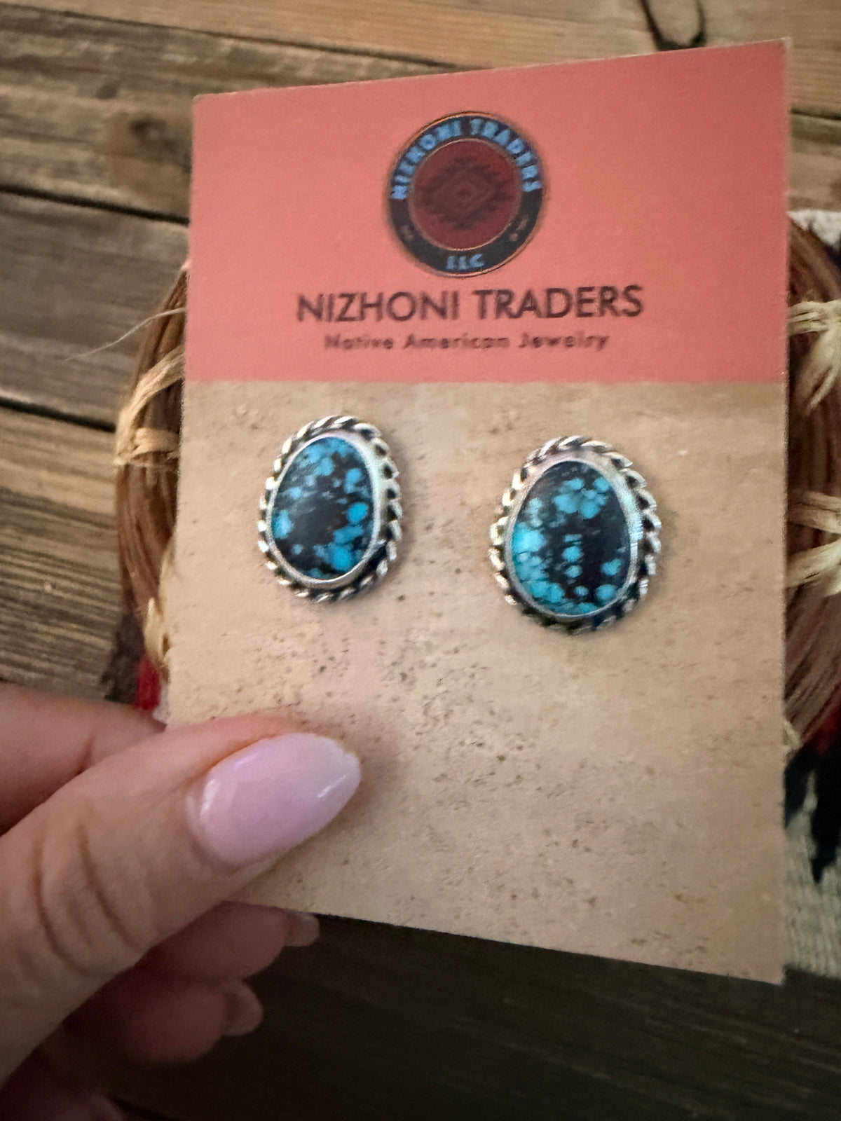 Handcrafted Turquoise & Sterling Silver Post Earrings