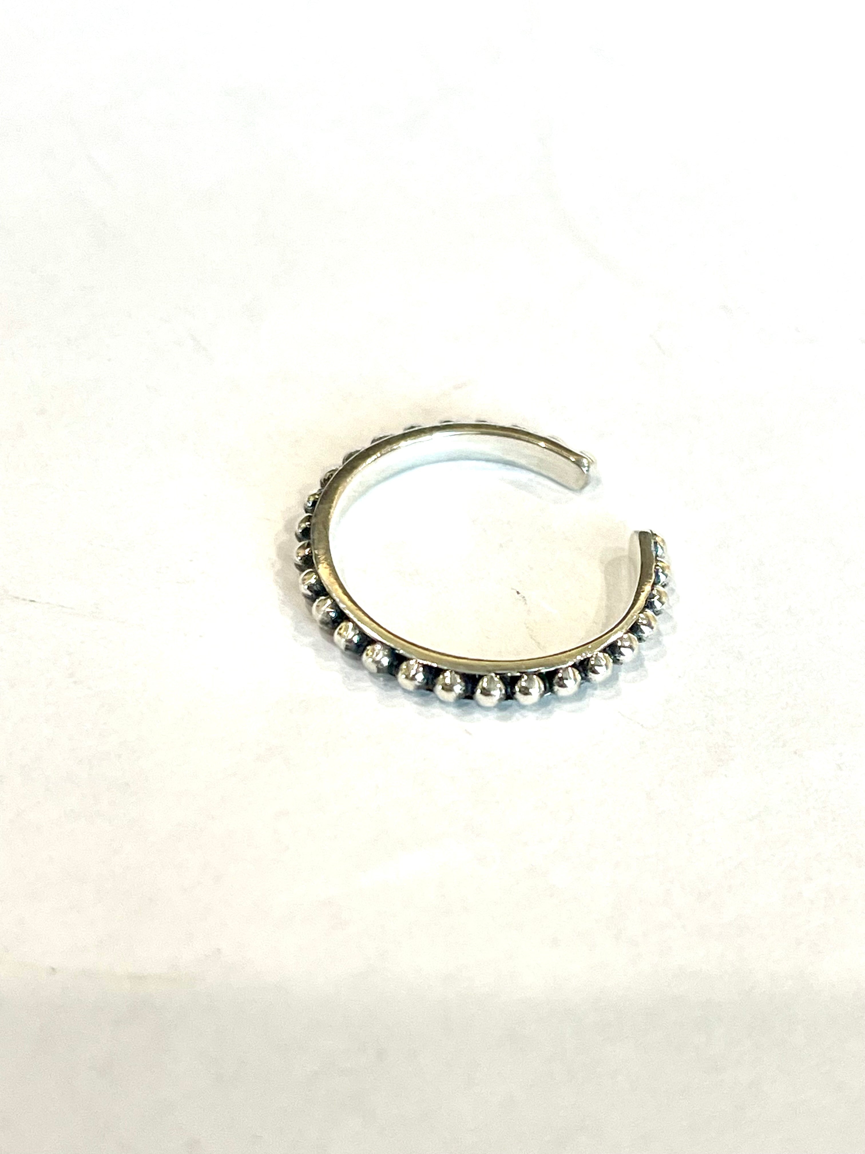 Beautiful Handmade 2mm  Sterling Silver Adjustable Ring