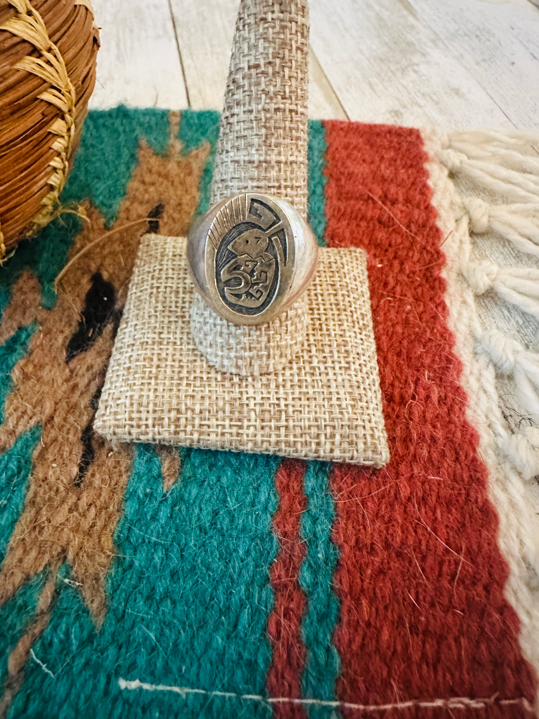 Handcrafted Old Pawn Sterling Silver with Gold Overlay Ring Size 11.75