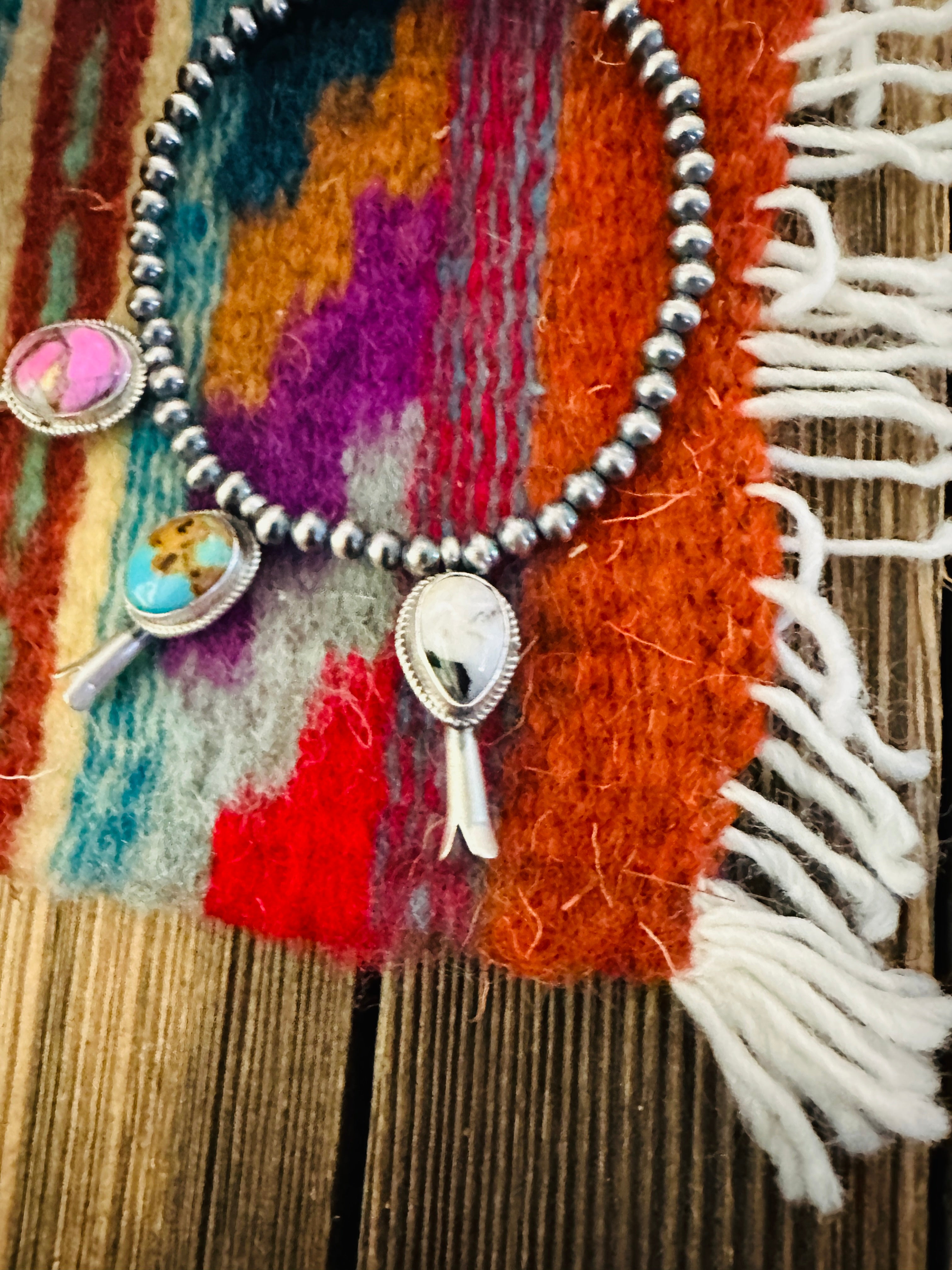 Handcrafted 3mm Sterling Silver Pearl & Multi Stone Blossom Stretch Bracelet