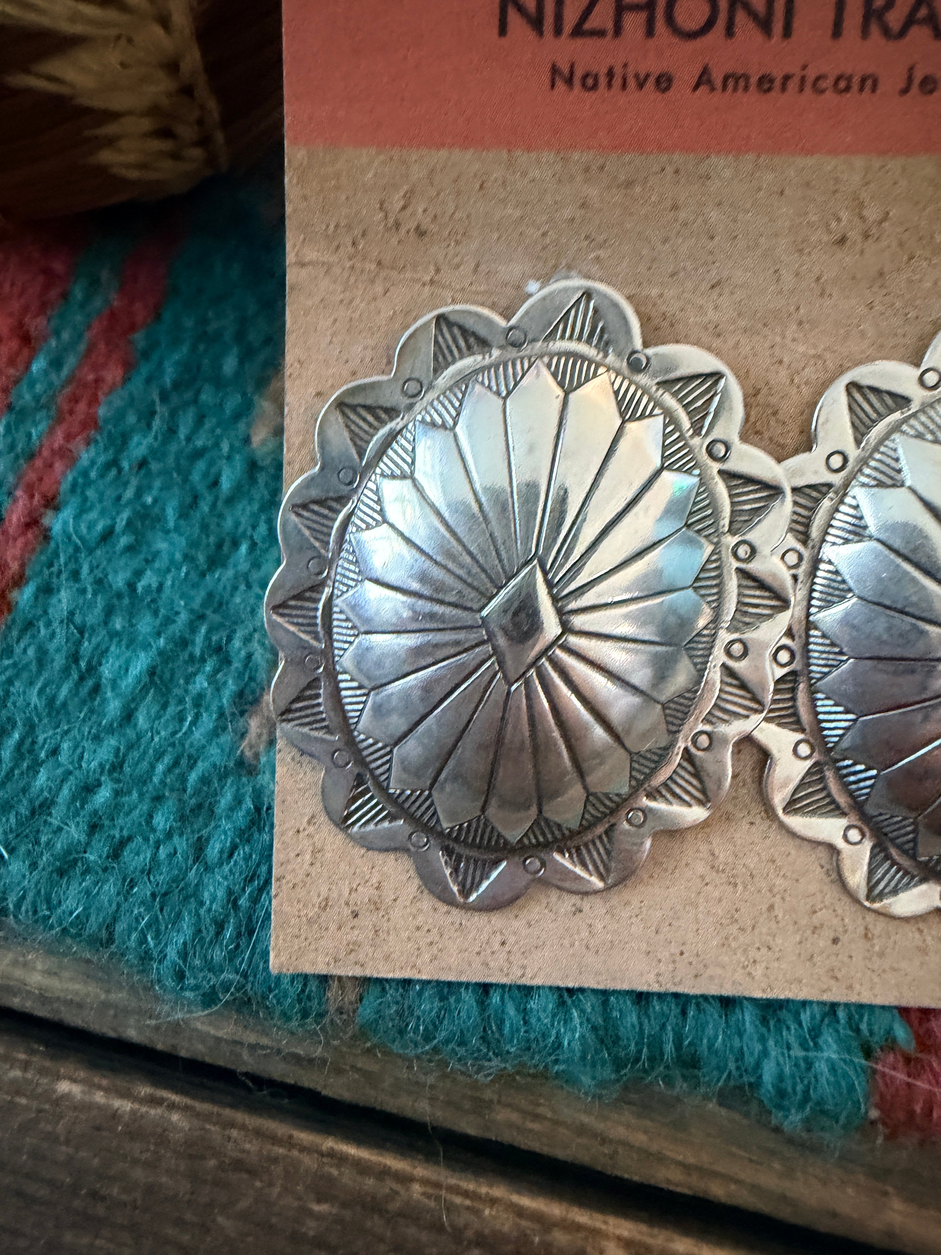 Handcrafted Sterling Silver Concho Post Earrings