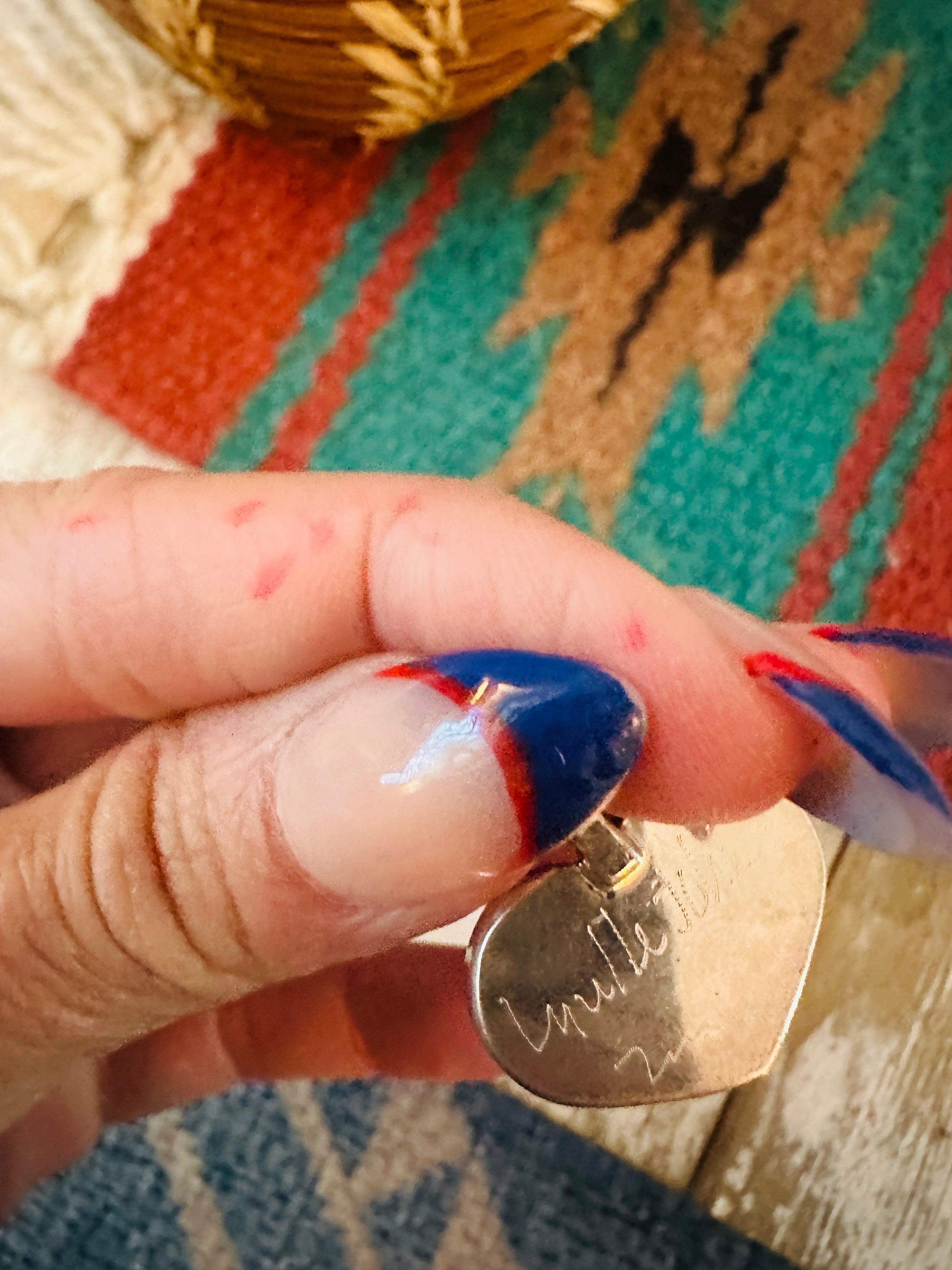 Handcrafted Blue Opal & Sterling Silver Inlay Heart Pendant