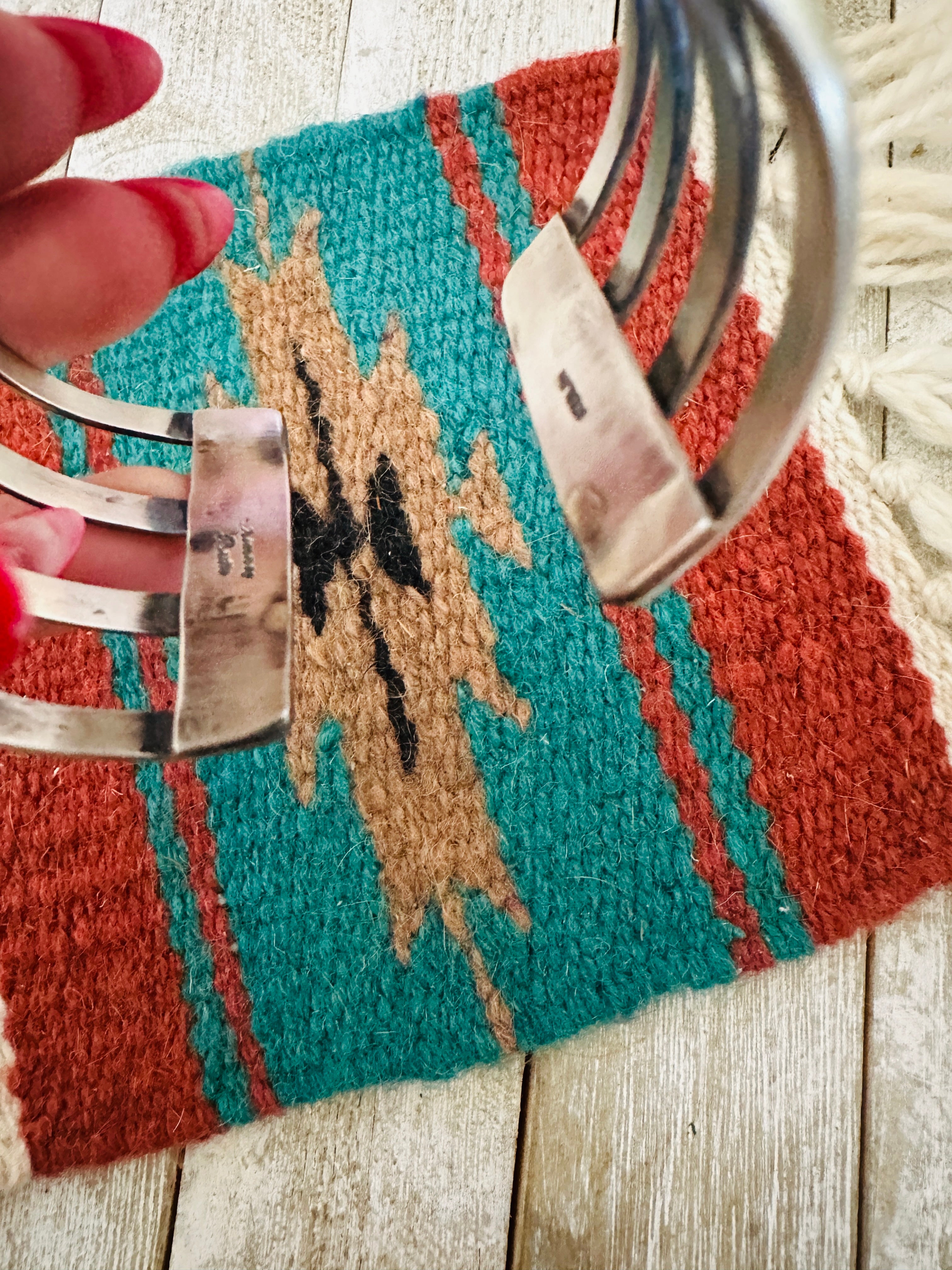 Handcrafted Sterling Silver & Number 8 Turquoise Cuff Bracelet by Chimney Butte