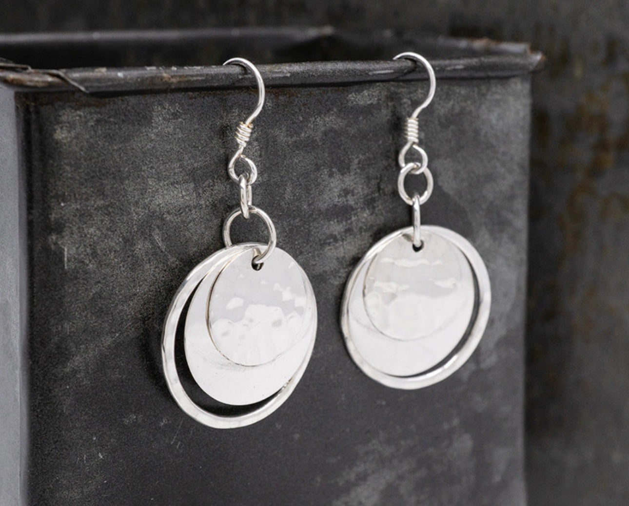 Petite Triple Circle Earrings on Hook
