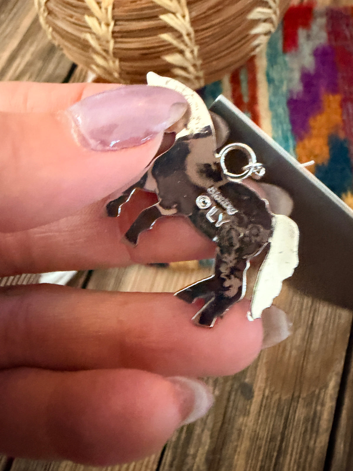 Handcrafted Sterling Silver Horse Dangle Earrings by Louise Yazzie