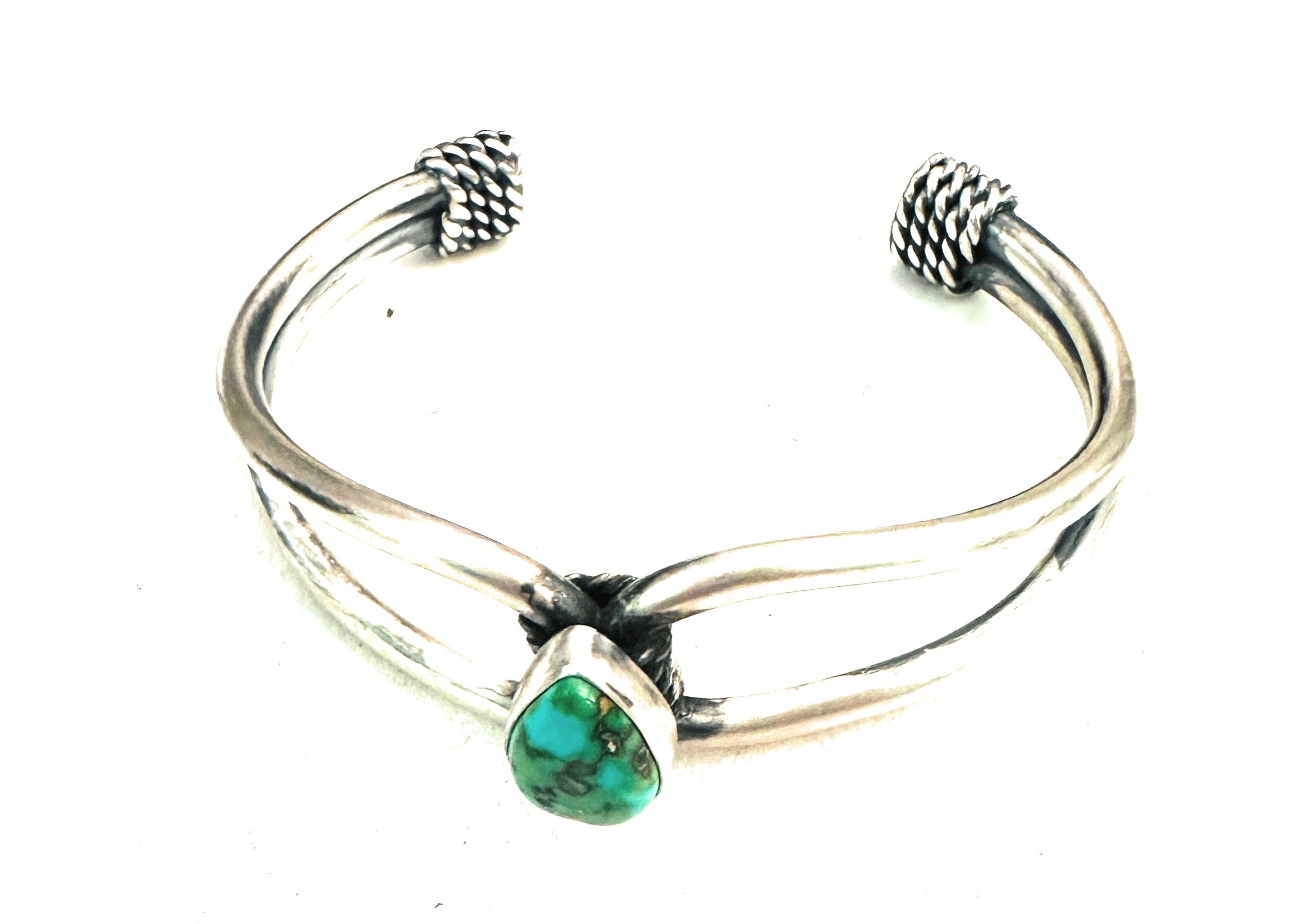 Navajo Sonoran Gold Turquoise & Sterling Silver Cuff Bracelet