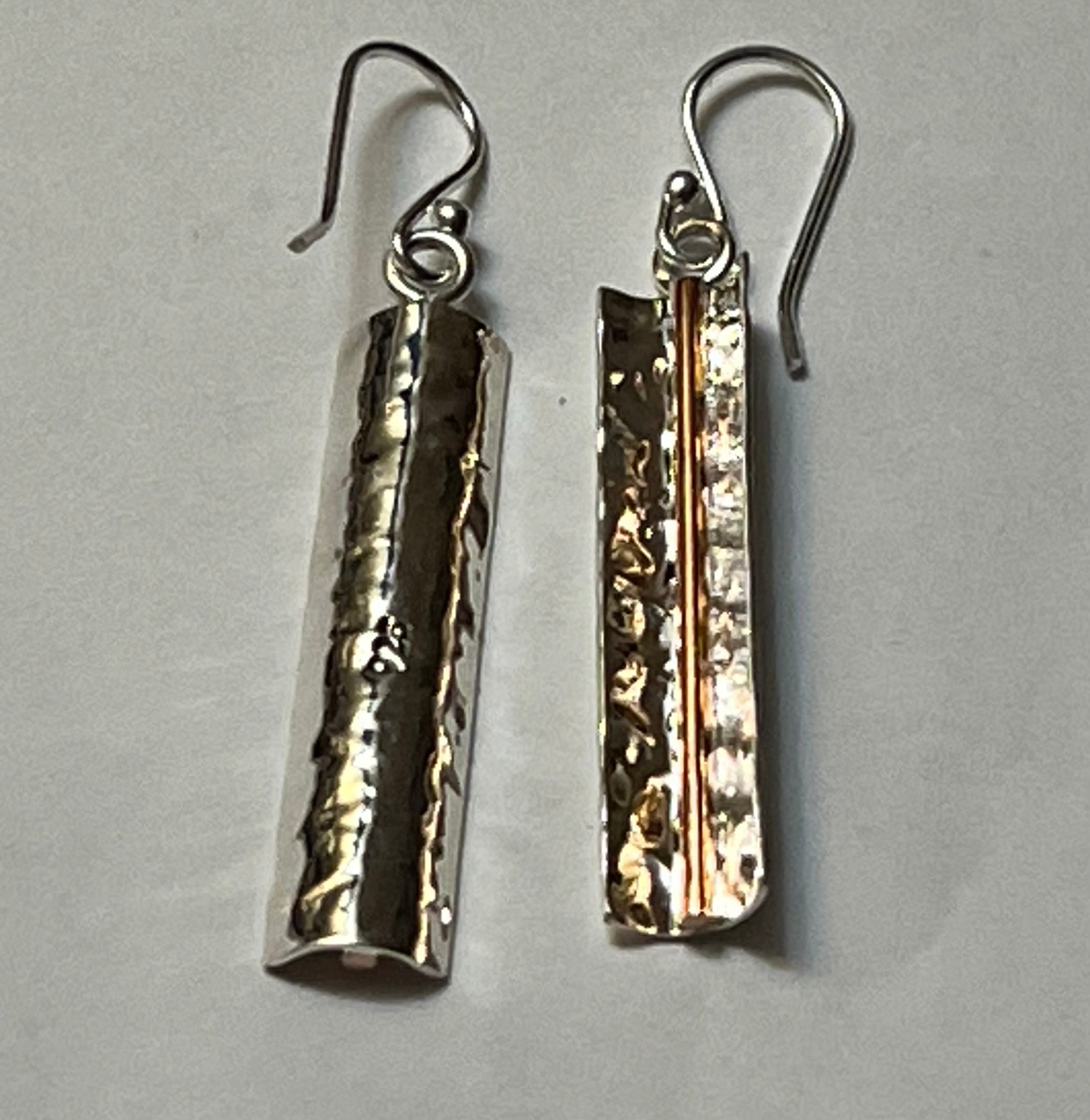 Copper Reflection Earrings on Hook